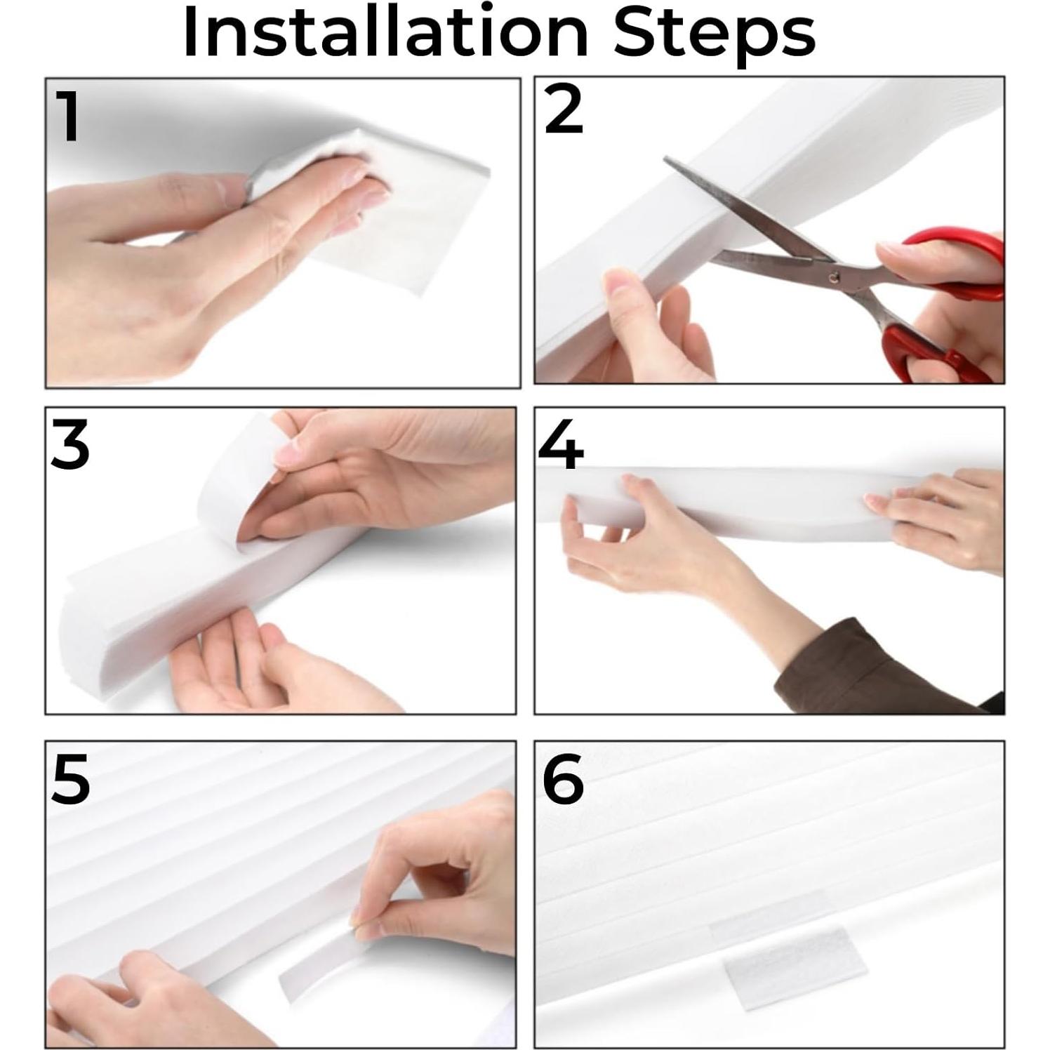 Paquete de 6 Cortinas Plisadas Temporales Tlence 35x70 cm Blanco