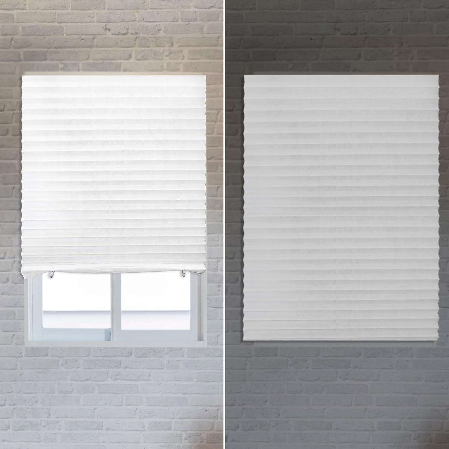 Paquete de 6 Cortinas Plisadas Temporales Tlence 35x70 cm Blanco