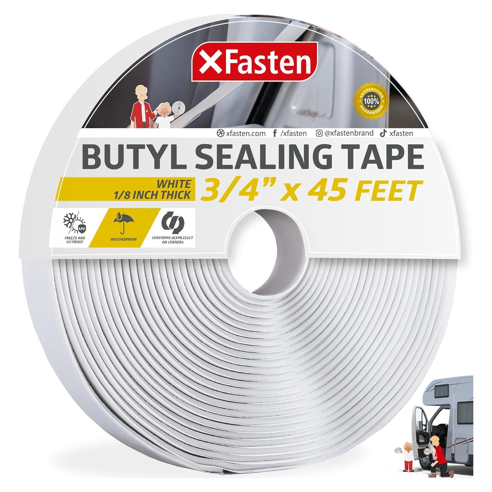 Cinta Butilo XFasten 1.5" Núcleo 1/8" x 3/4" x 13.72m Blanca