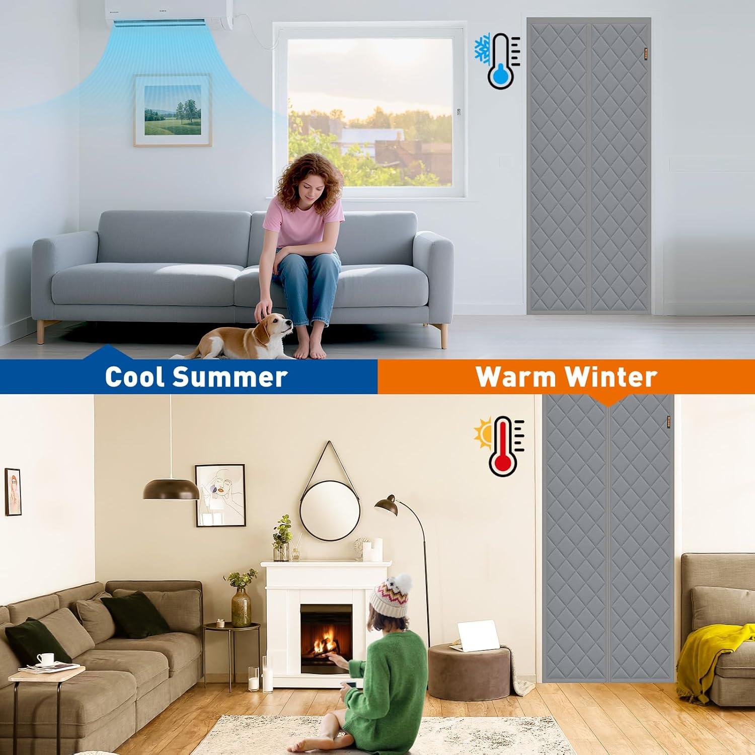 Cortina Térmica Aislante Magnética MAGZO 86.36x203.2cm Gris