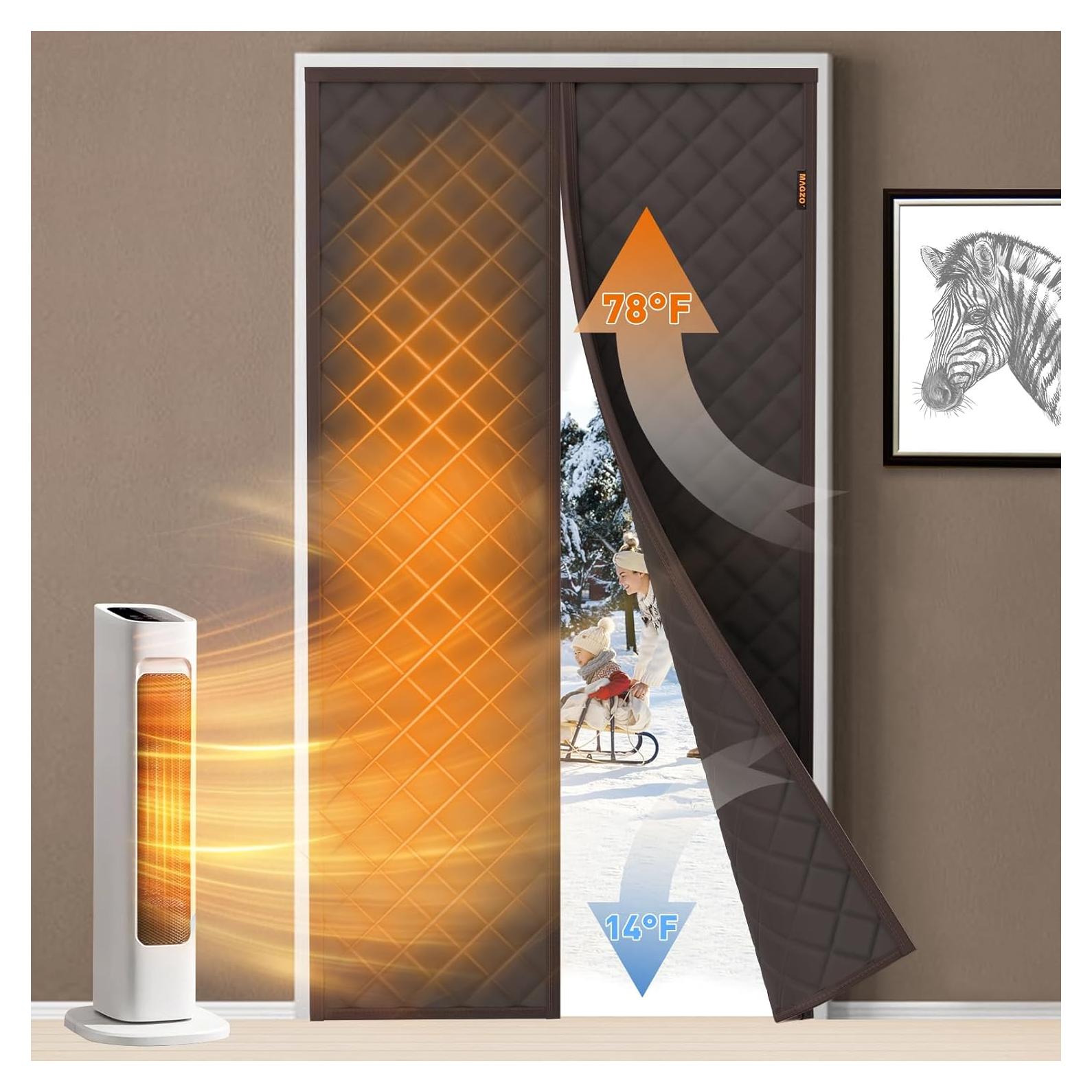 Cortina Térmica Aislante Magnética MAGZO 96.5x208.3cm Marrón