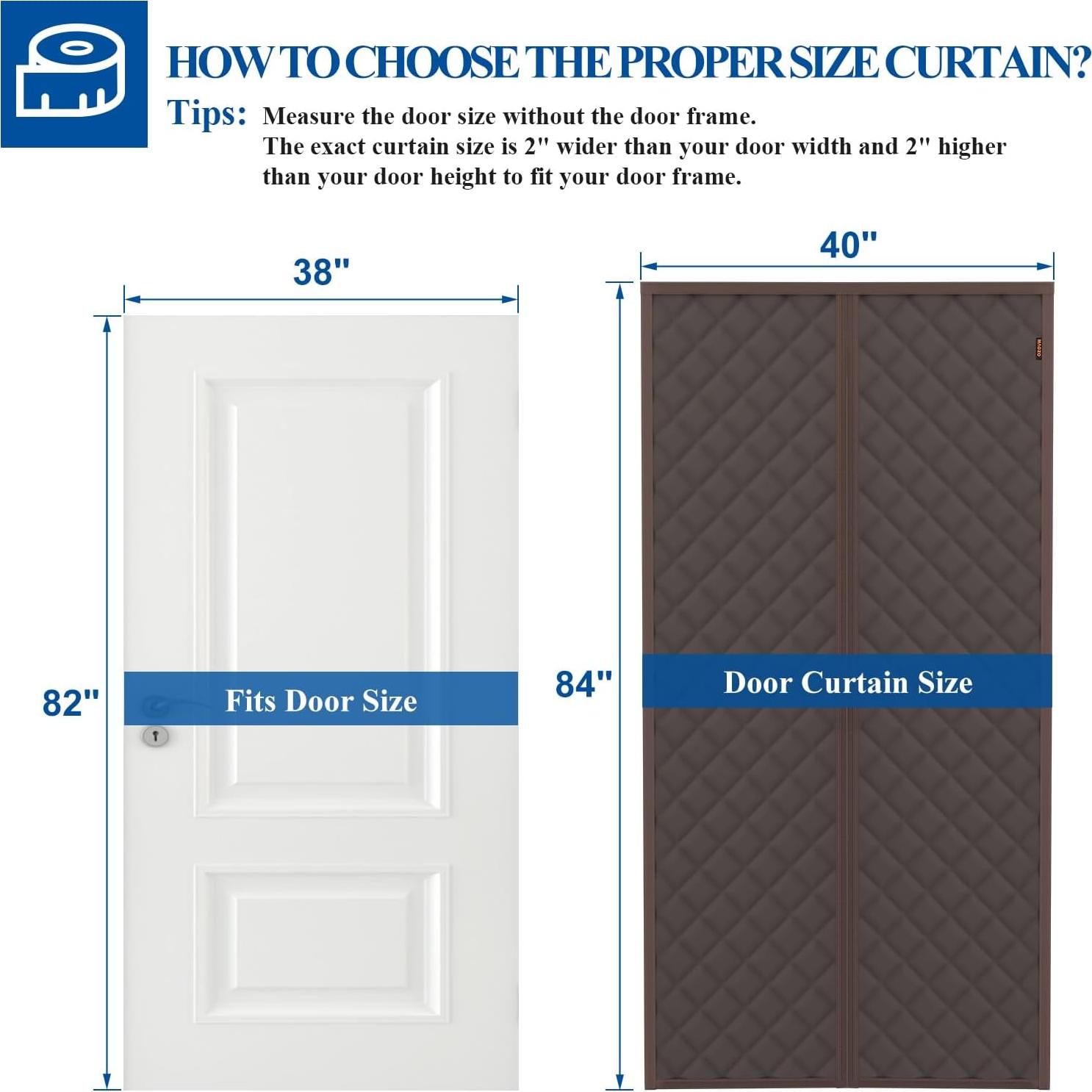 Cortina Térmica Aislante Magnética MAGZO 96.5x208.3cm Marrón