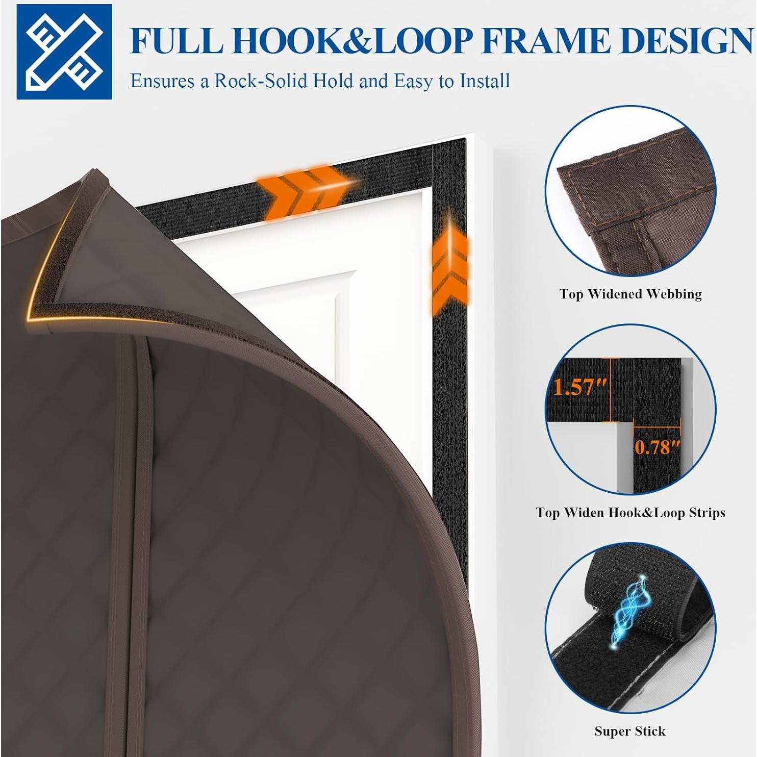 Cortina Térmica Aislante Magnética MAGZO 96.5x208.3cm Marrón