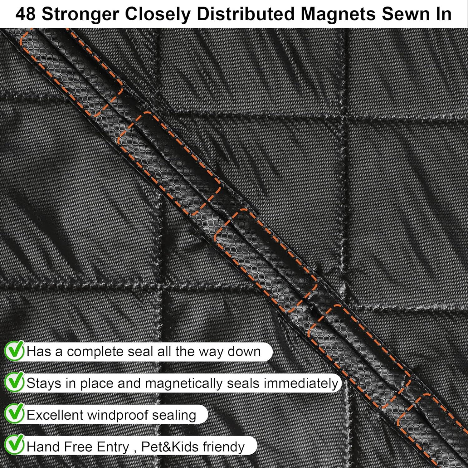 Cortina de Puerta Térmica Aislante HxLmn 188x205 cm Negra
