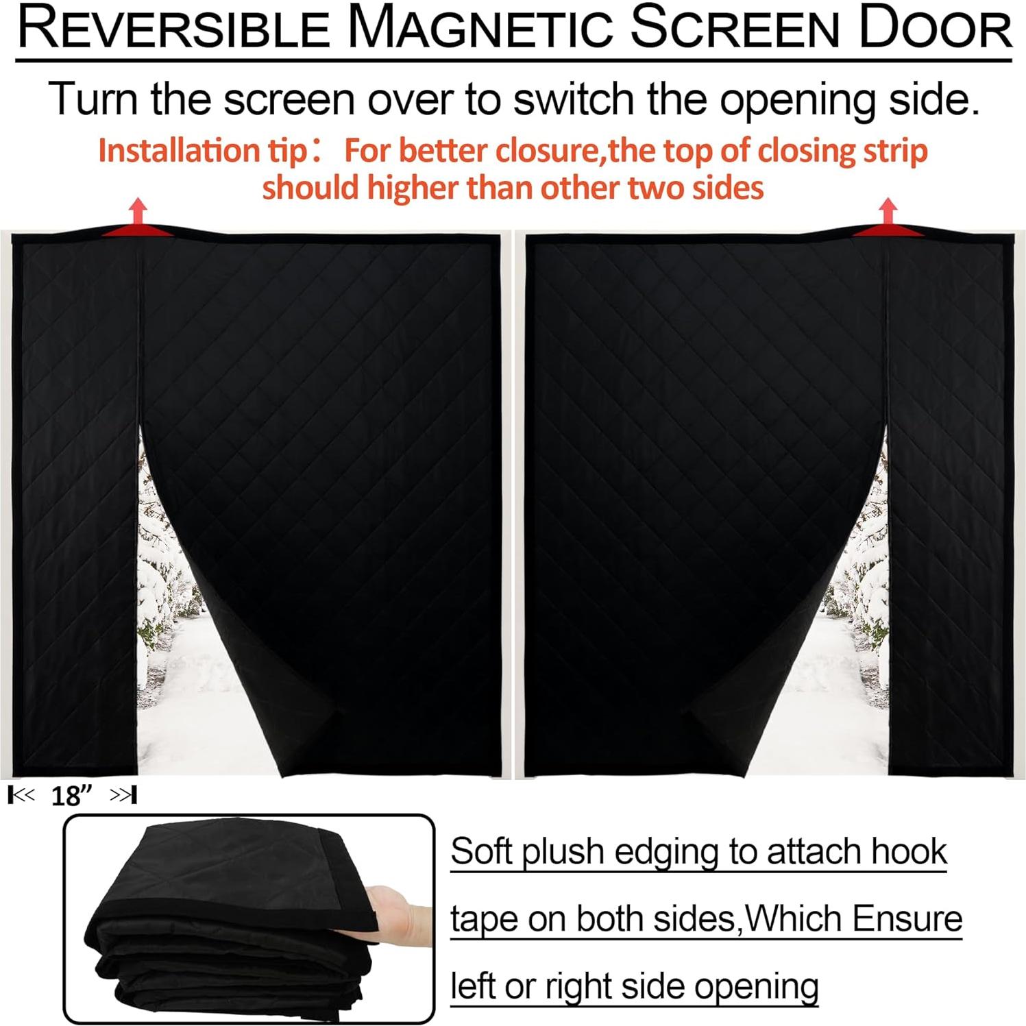 Cortina de Puerta Térmica Aislante HxLmn 188x205 cm Negra