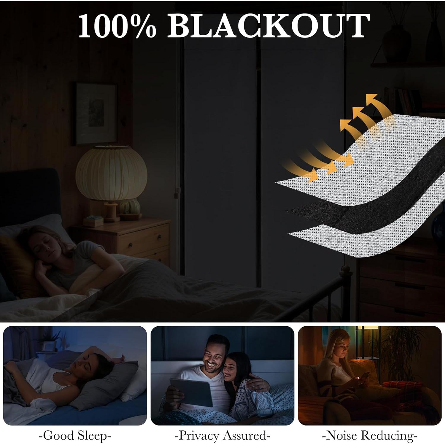 Cortina Opaca de Lino RYB HOME 66x203 cm Blanca Grisácea