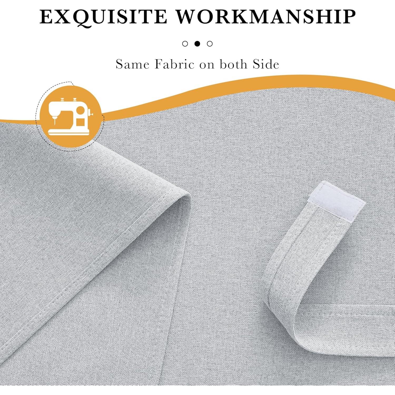 Cortina Opaca de Lino RYB HOME 66x203 cm Blanca Grisácea