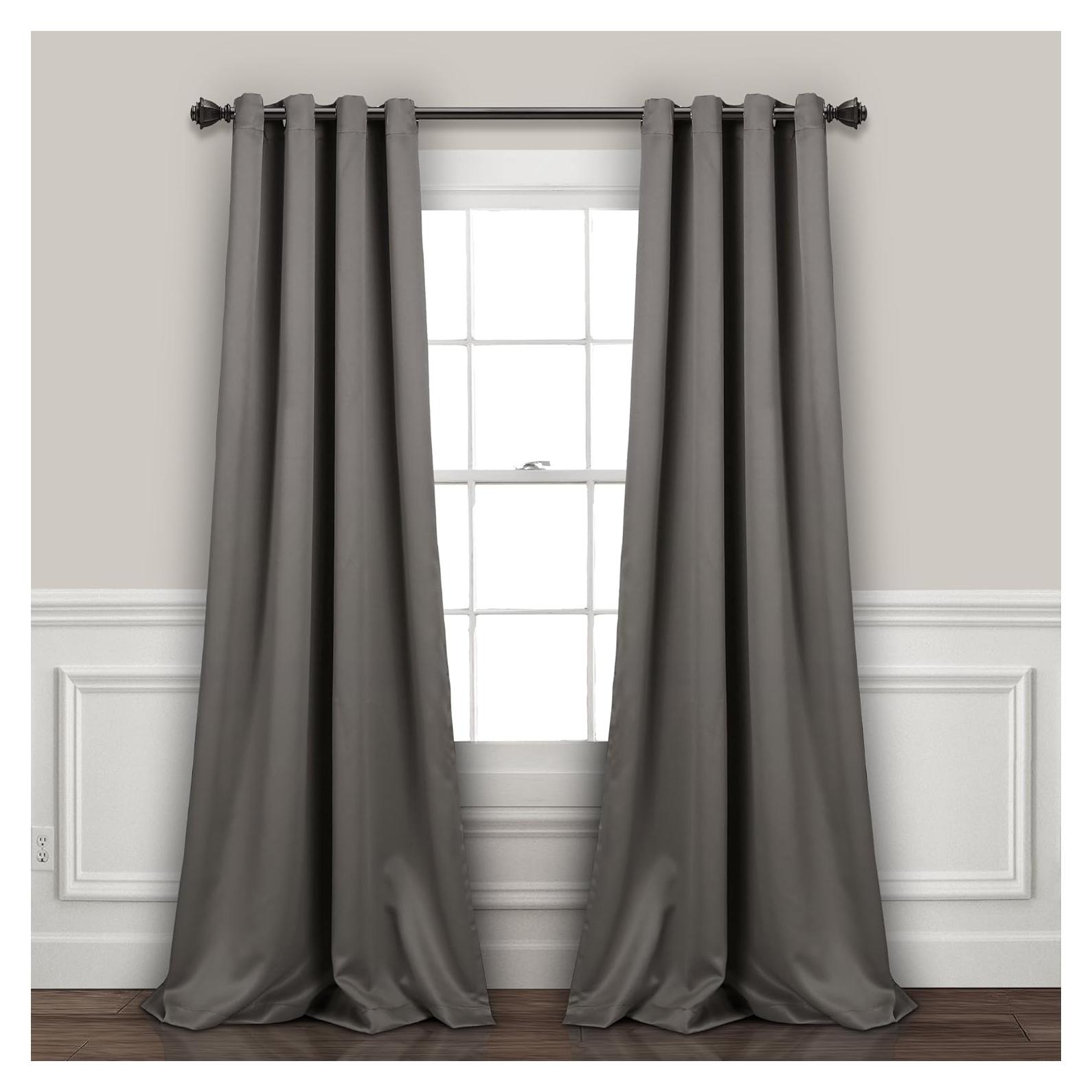 Paneles de Cortina Blackout Lush Decor 132x241 cm Gris Oscuro