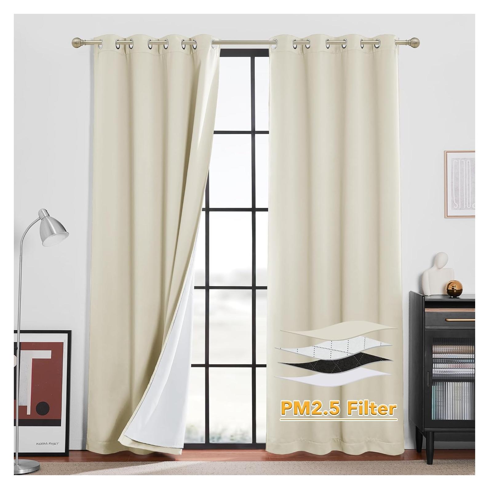 Cortinas Aislantes de Sonido RYB HOME 132x183 cm 100% Opacas