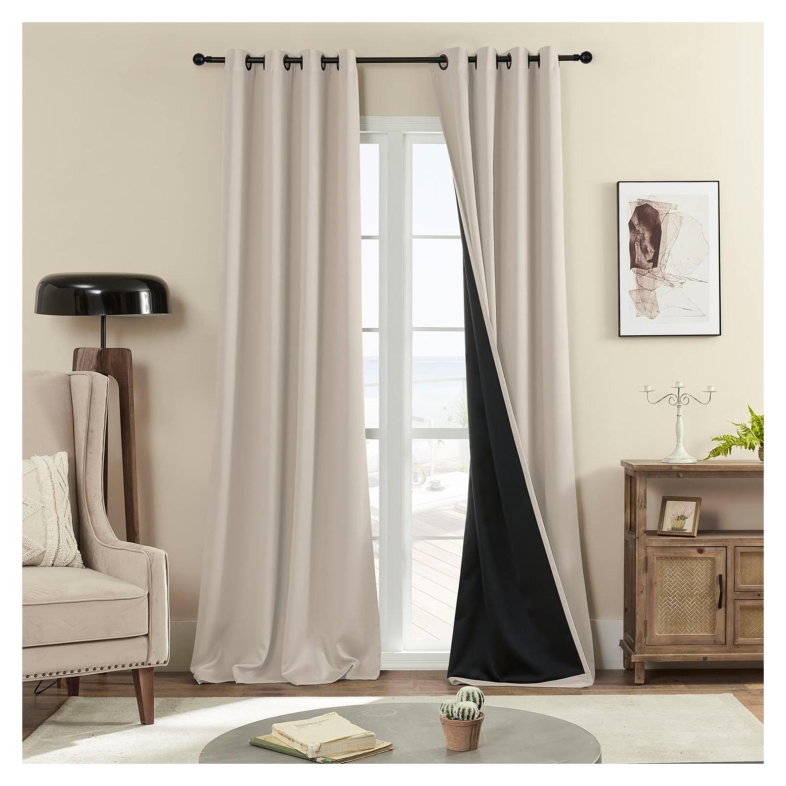 Cortinas Opacas Rutterllow 132x229 cm Beige - 2 Paneles