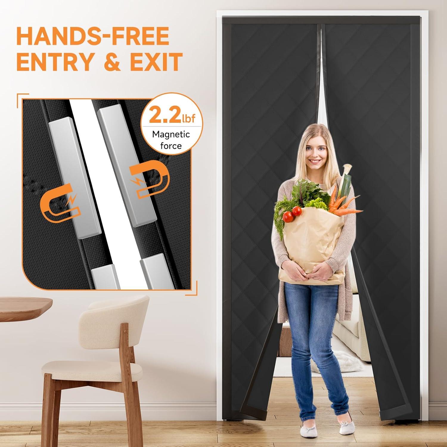 Cortina de Puerta Térmica Aislante Esteh 32" x 80" Negra