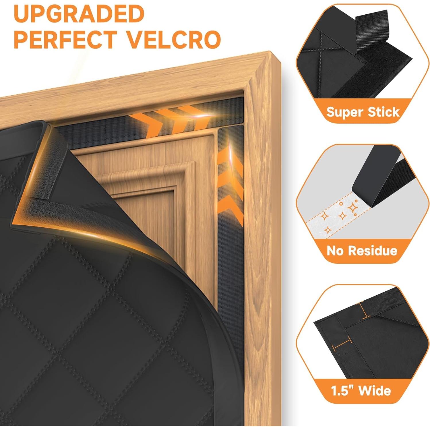 Cortina de Puerta Térmica Aislante Esteh 32" x 80" Negra