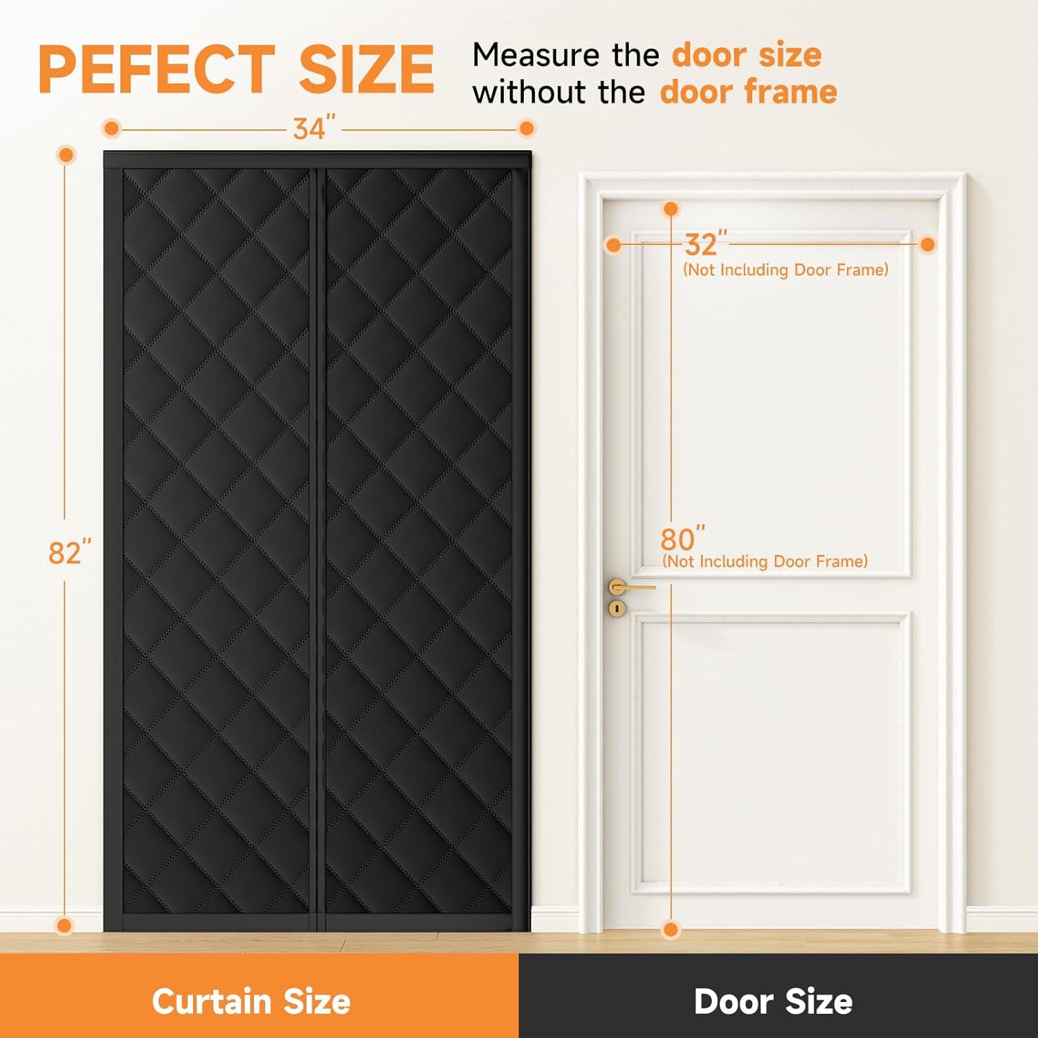 Cortina de Puerta Térmica Aislante Esteh 32" x 80" Negra