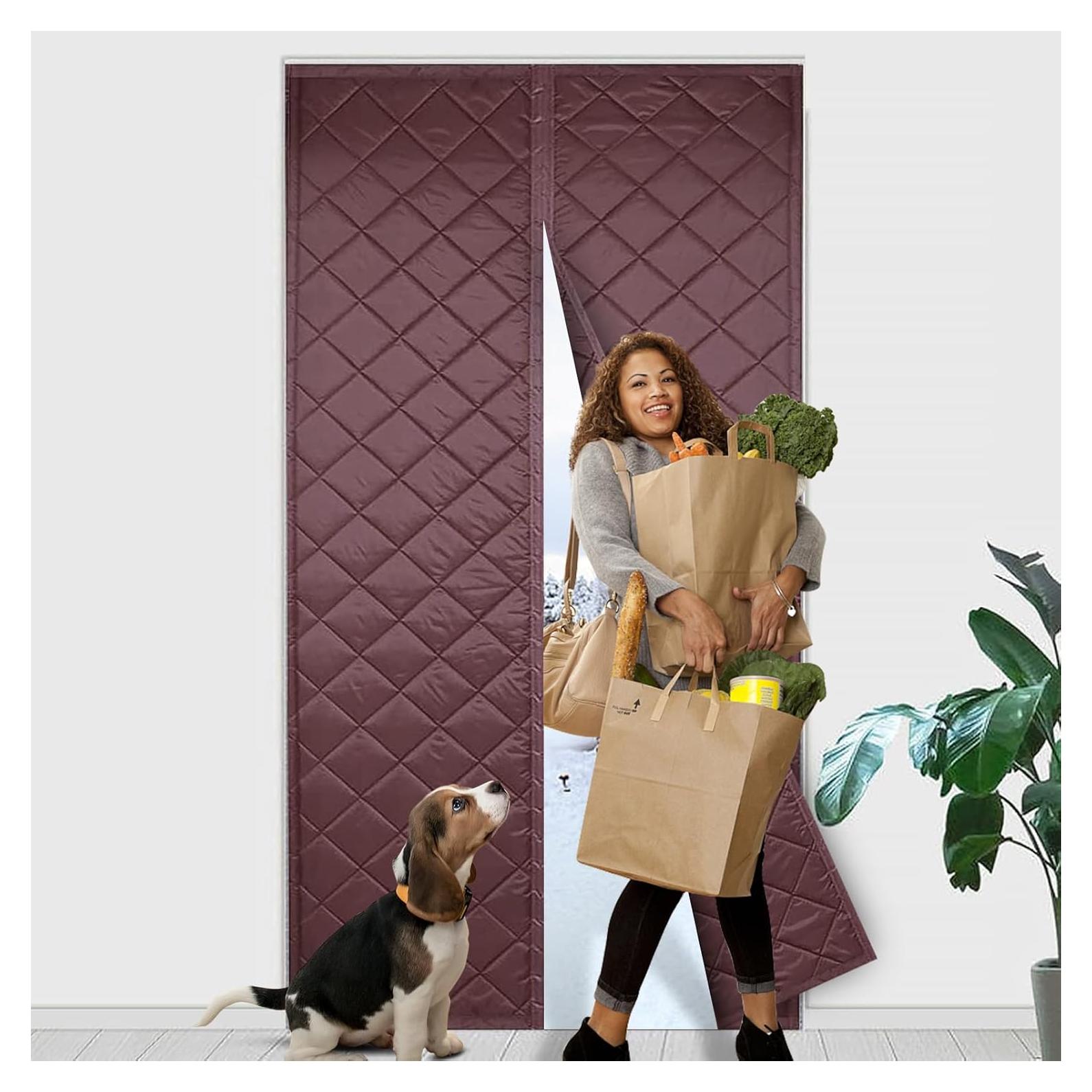 Cortina de Puerta Aislante Figermoon 91x213 cm Marrón