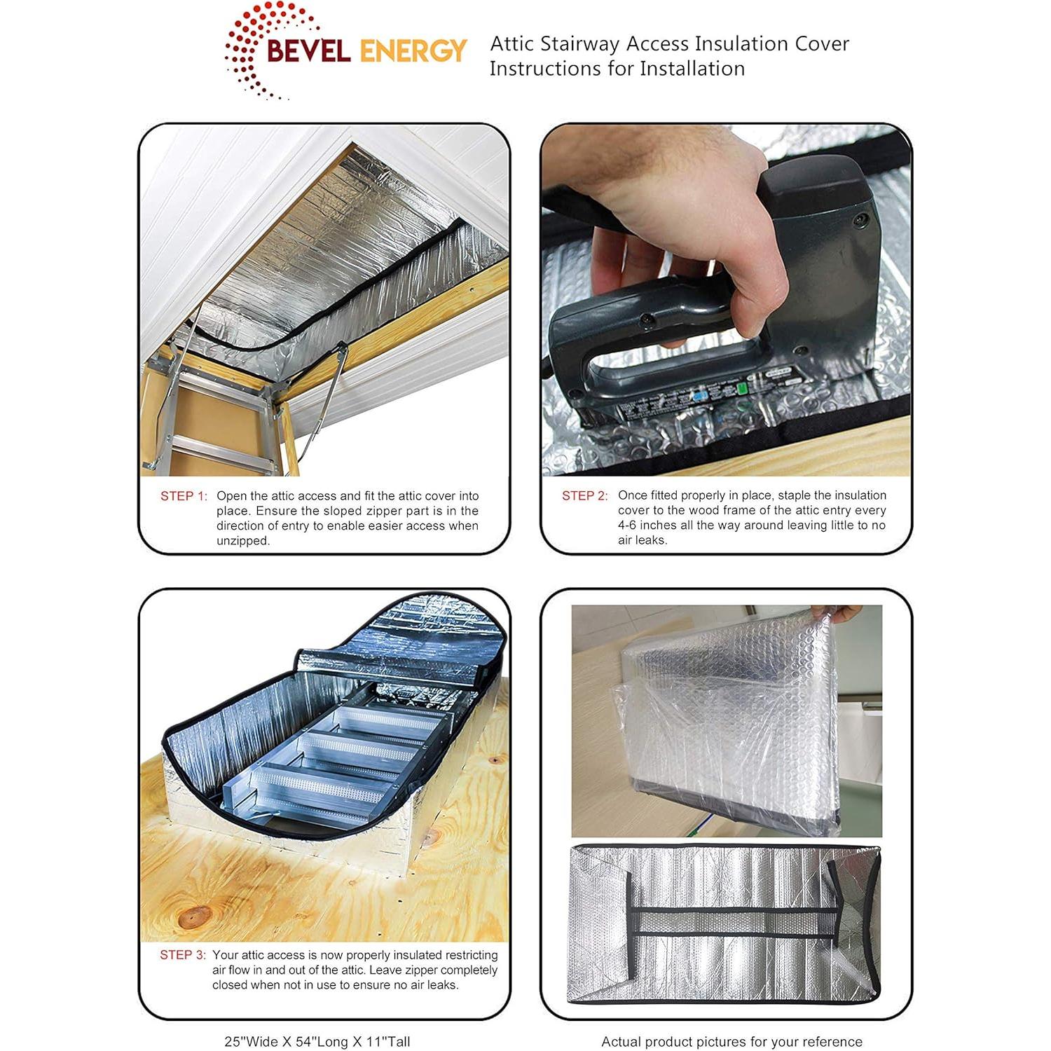 Cubierta de Aislamiento para Escalera de Ático Bevel Energy 63.5x27.9 cm