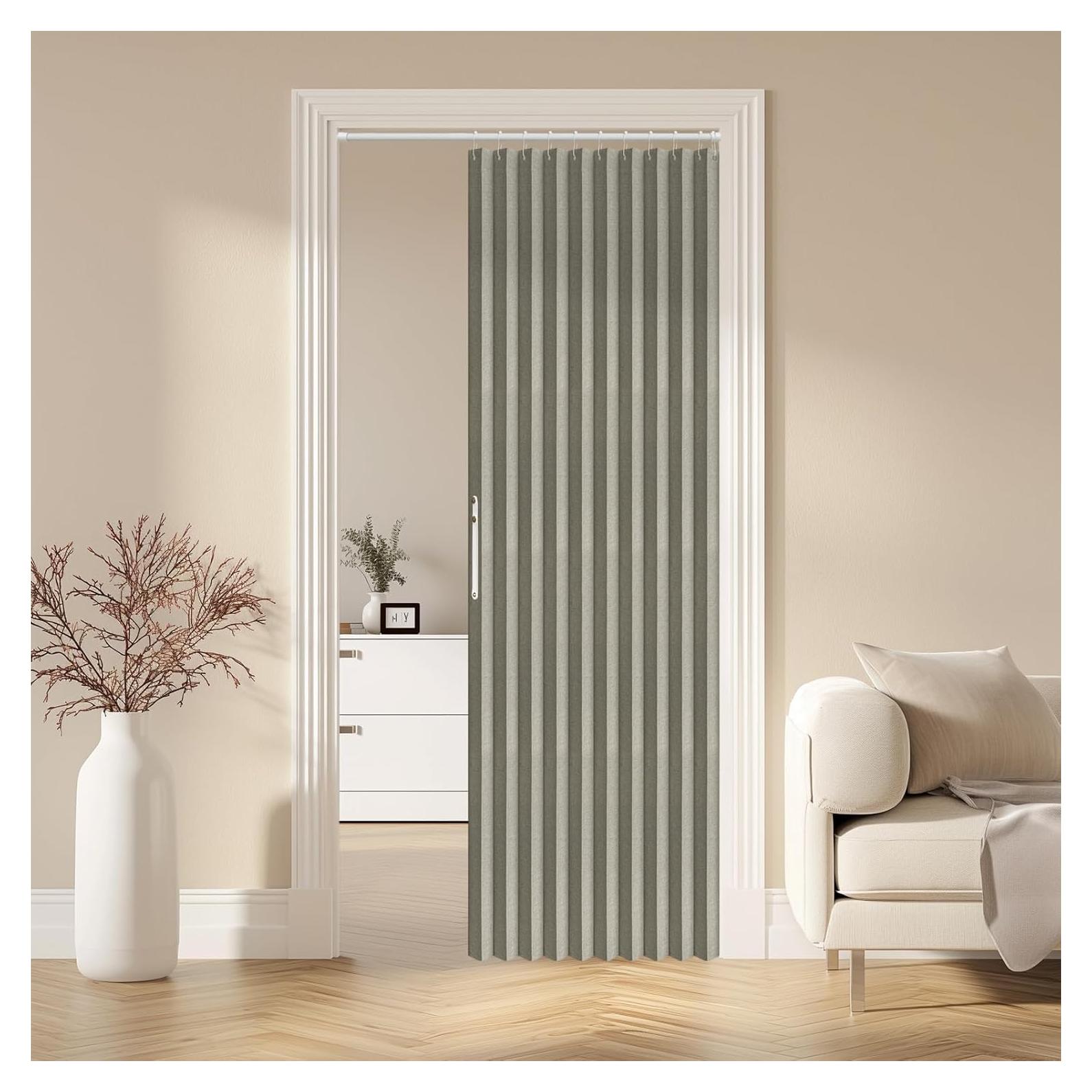 Cortina Magnética Plegable AJAZZ 100% Opaca Gris 107x198 cm