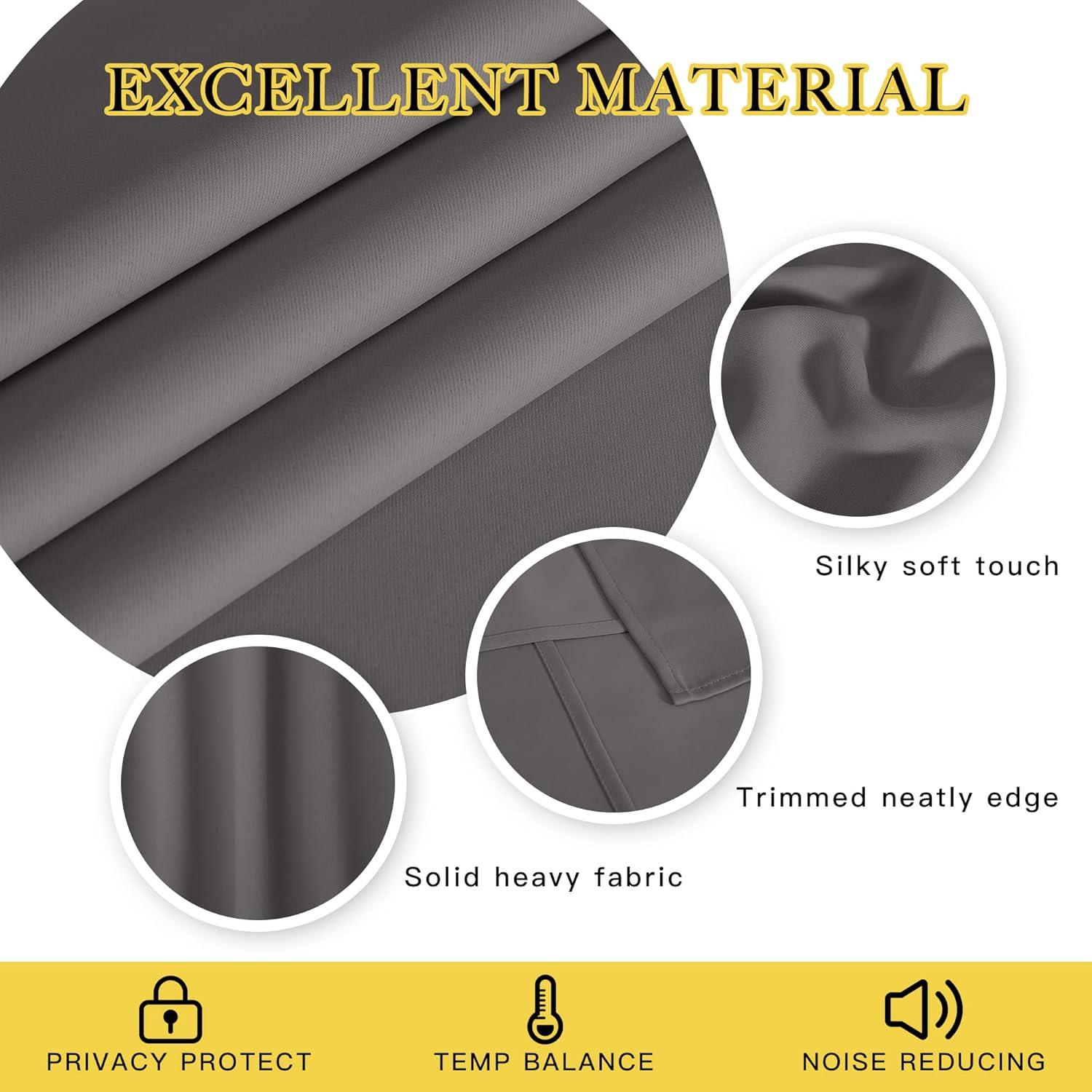 Cortina Blackout NICETOWN Gris 100x84 cm Aislante Térmico