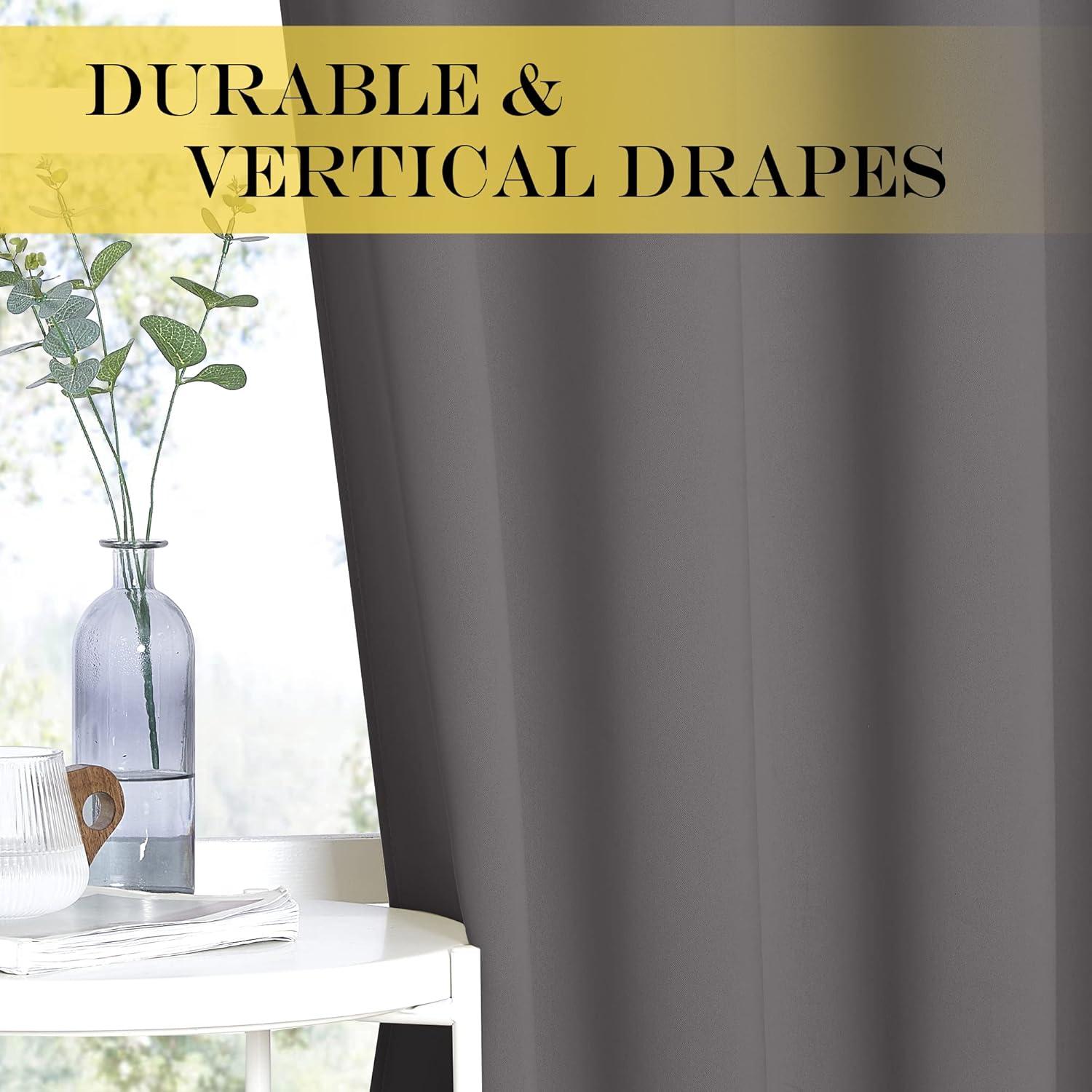 Cortina Blackout NICETOWN Gris 100x84 cm Aislante Térmico