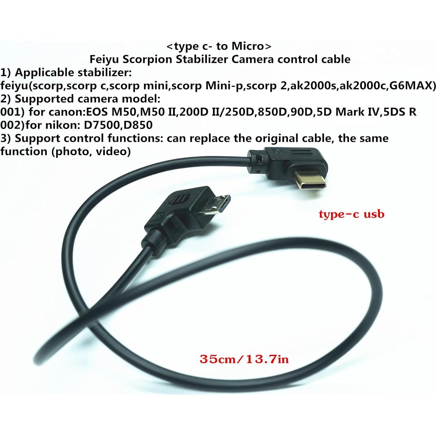 Cable de Control de Cámara FY-Micro USB para Estabilizador Feiyu