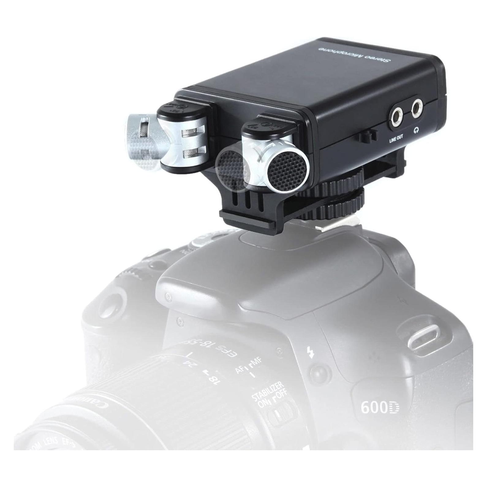 Micrófono Estéreo Movo VXR280 para Cámara DSLR - Condensador Ajustable