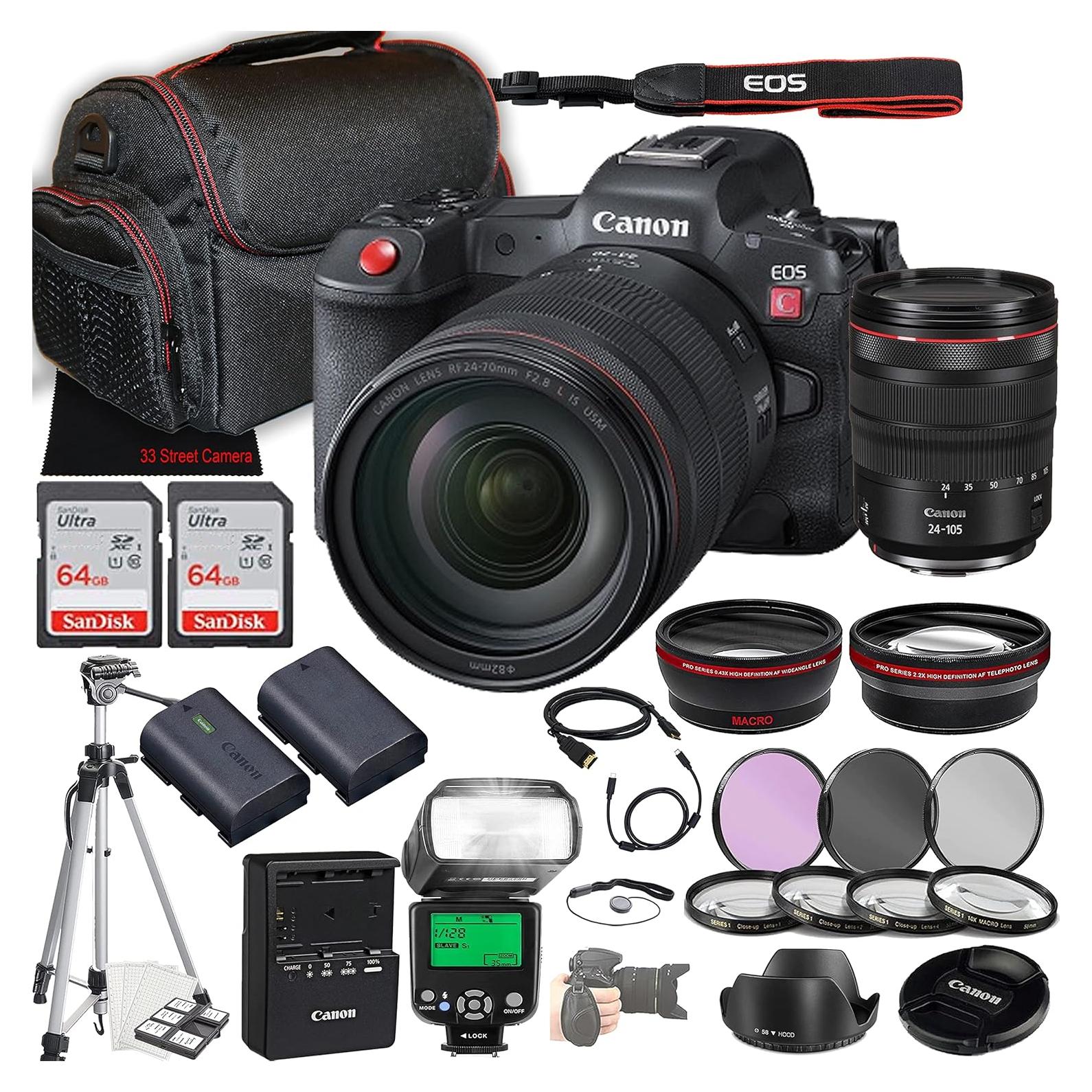 Cámara de Cine Sin Espejo Canon EOS R5 C + Lente RF 24-105mm