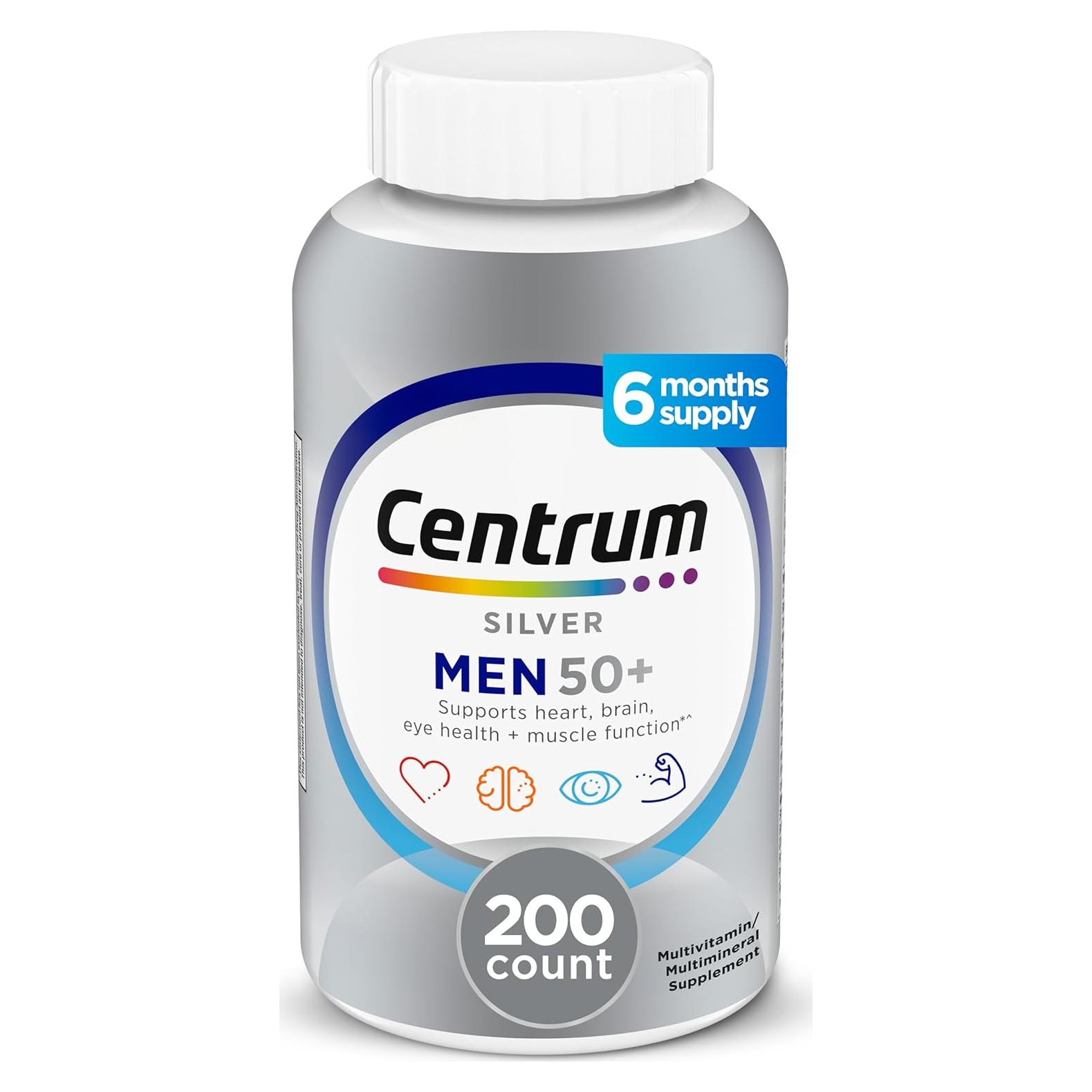 Centrum Silver Multivitamina Hombres 50+ 200 Tabletas Vitamina D3