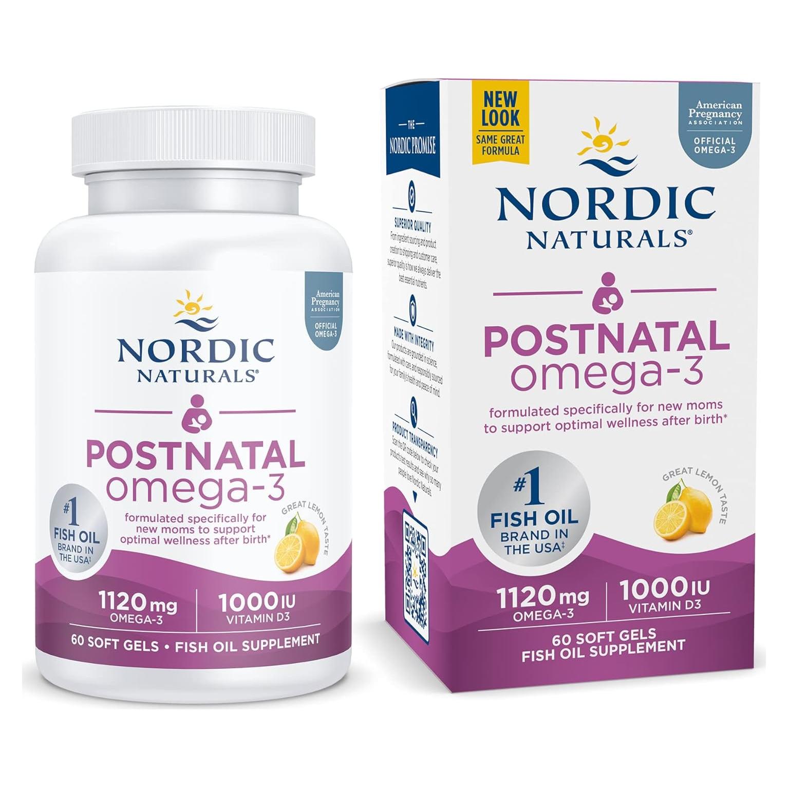 Omega-3 Postnatal Nordic Naturals 60 Gelatinas Blandas Limón