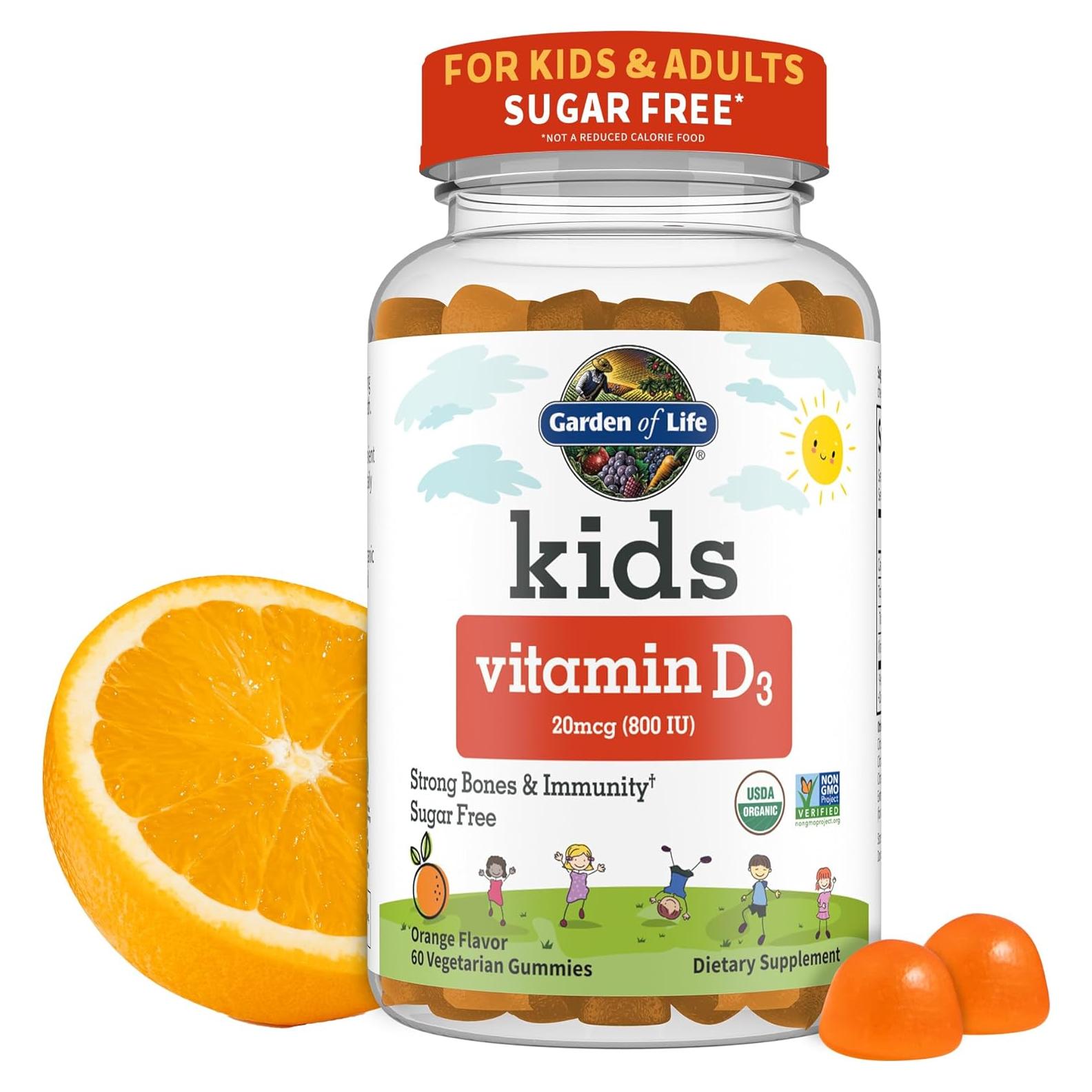 Gomas de Vitamina D3 Orgánica Jardín de Vida 800 IU 60 Porciones