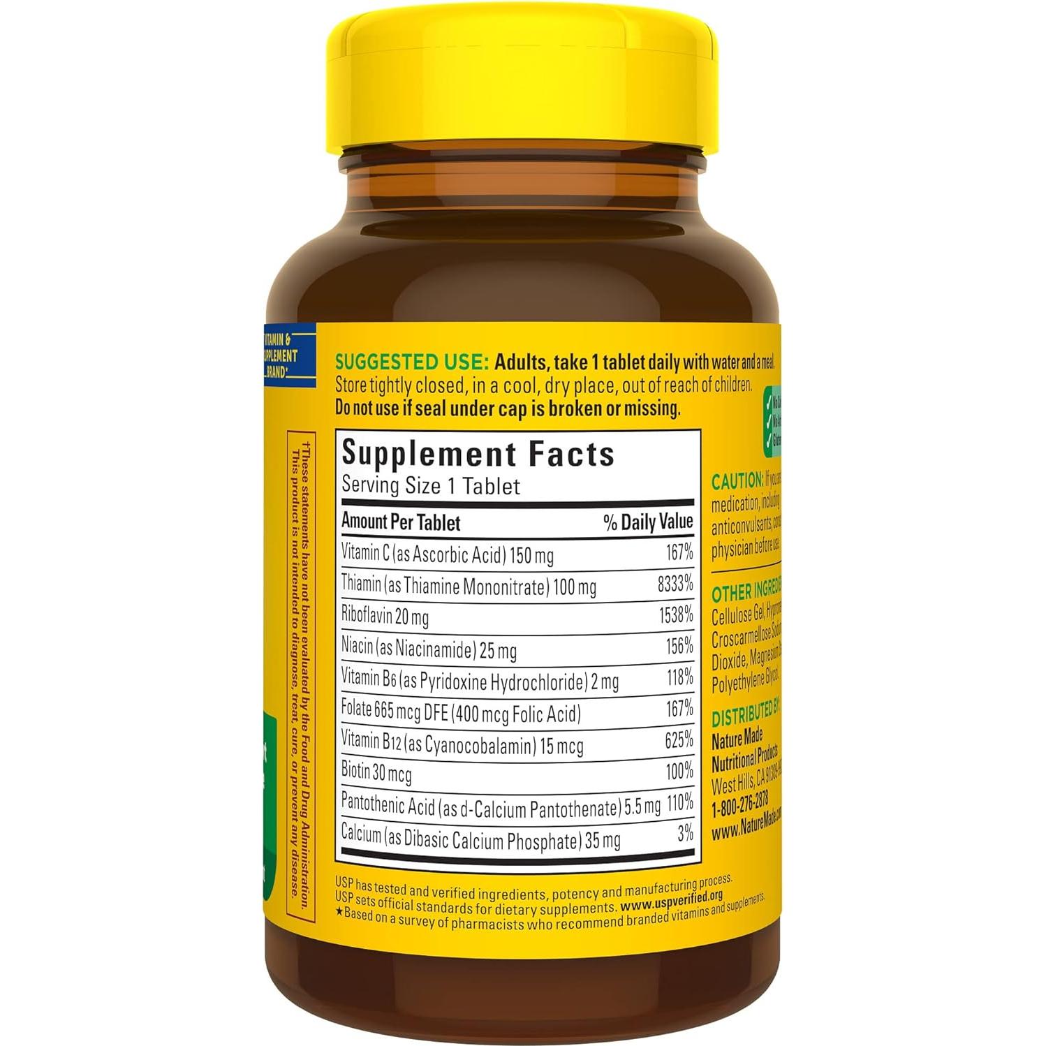 Nature Made Super B Complex 140 Tabletas con Vitamina C