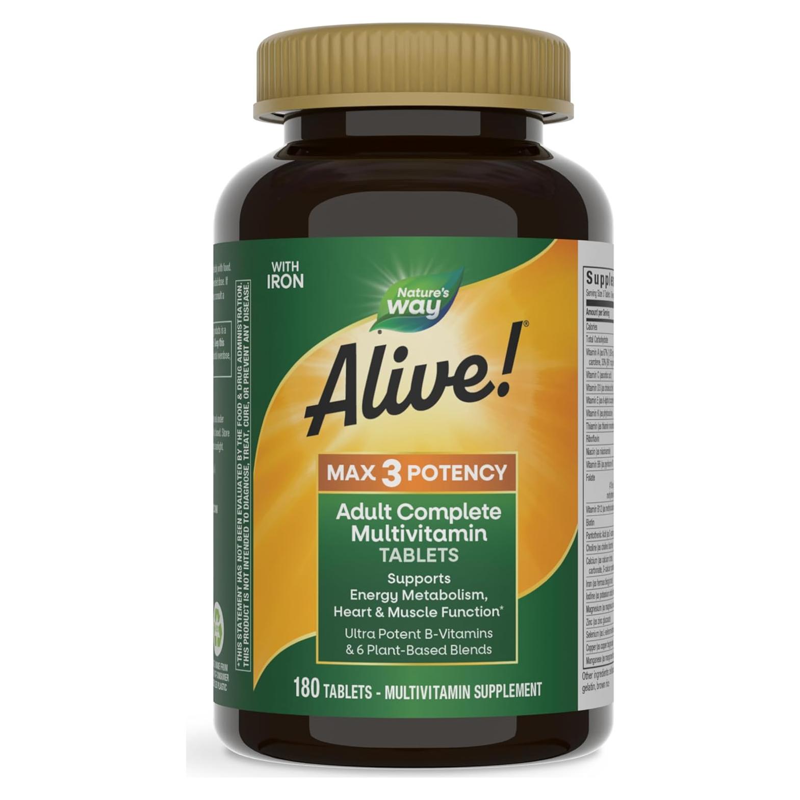 Nature's Way Alive! Max3 Multivitamínico Completo 180 Tabletas