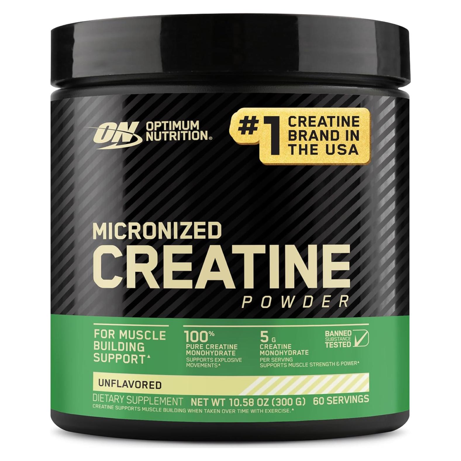 Creatina Monohidratada Micronizada Optimum Nutrition 300g 60 Porciones