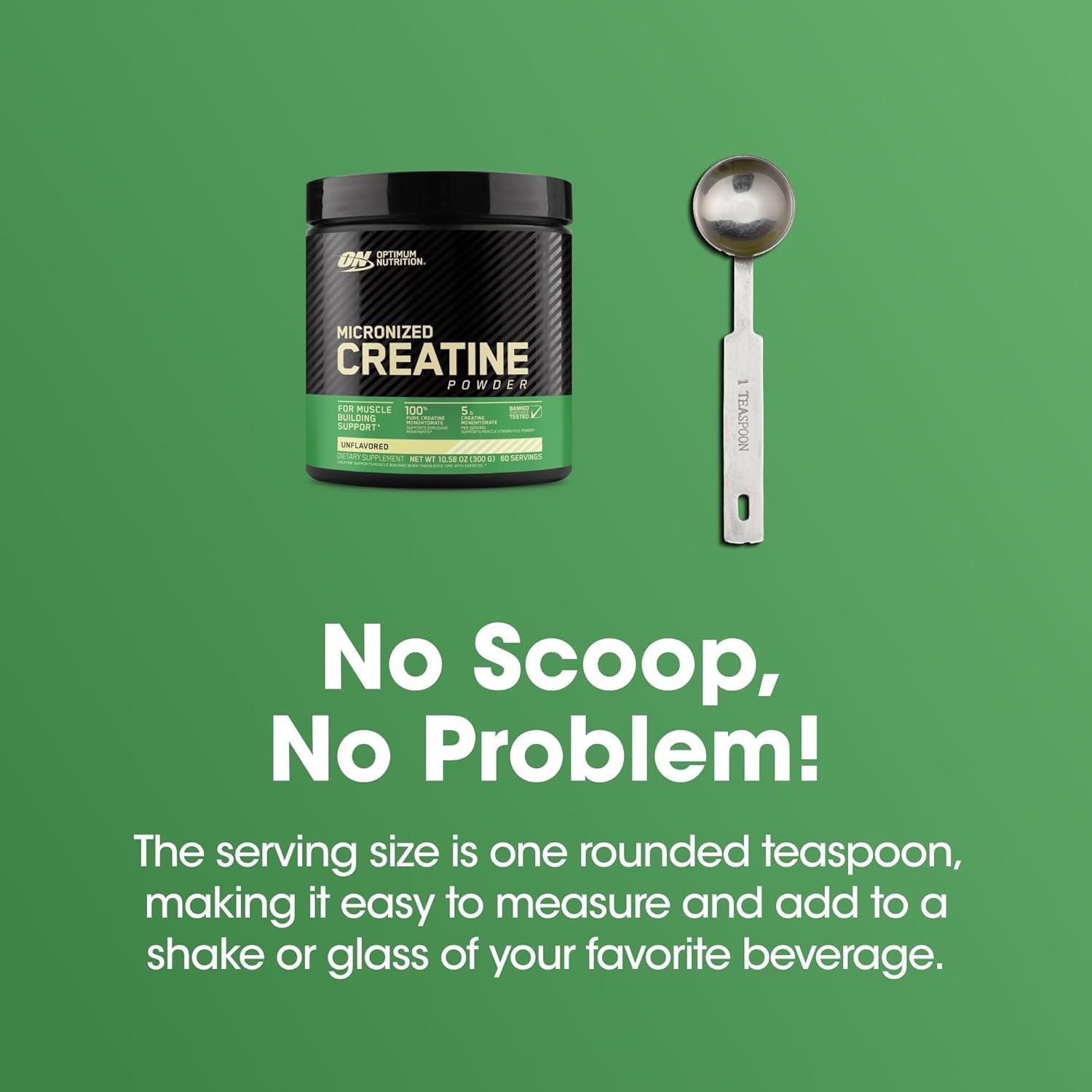 Creatina Monohidratada Micronizada Optimum Nutrition 300g 60 Porciones