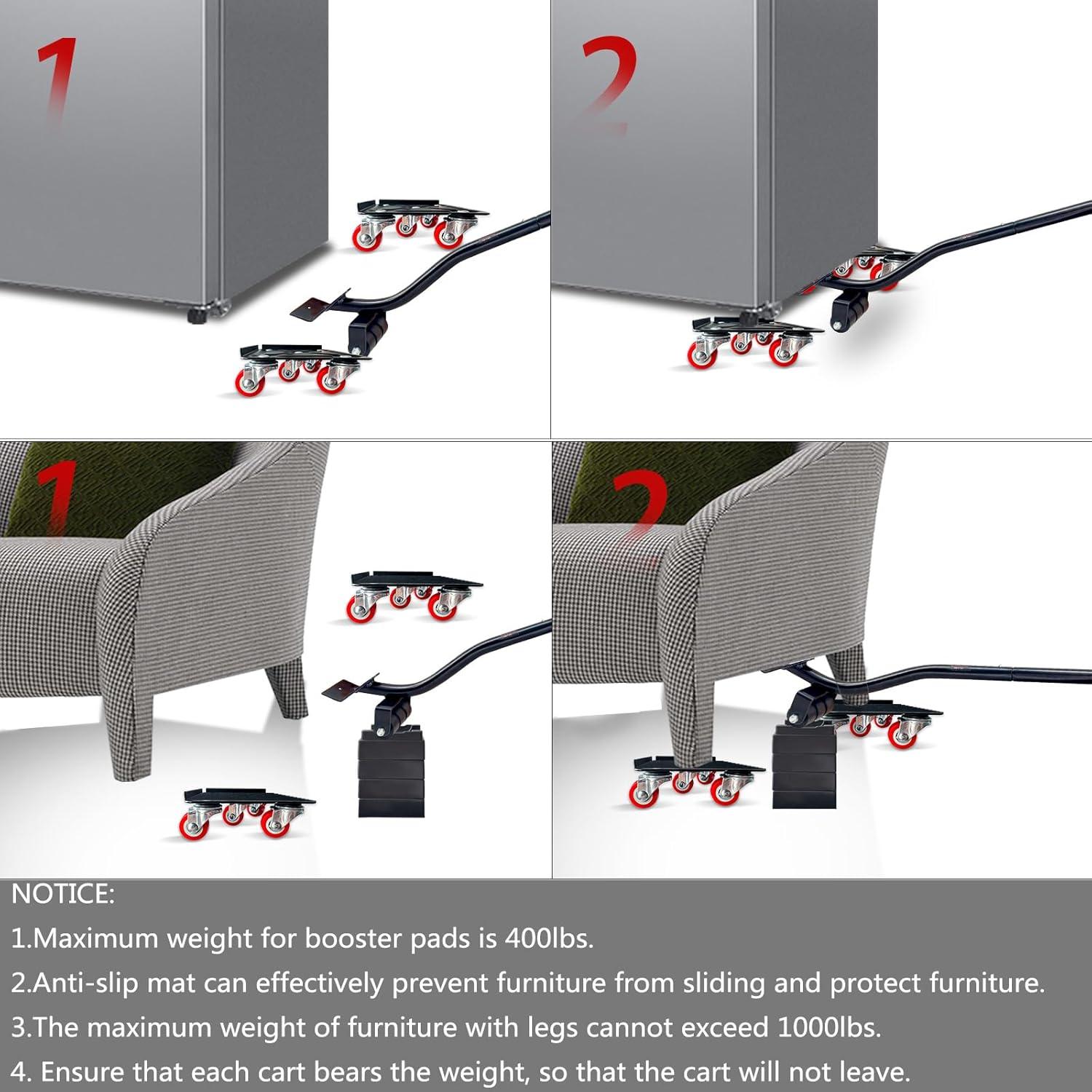 Carretilla para Muebles KAZBFDUB 5 Ruedas 816 kg Rojo
