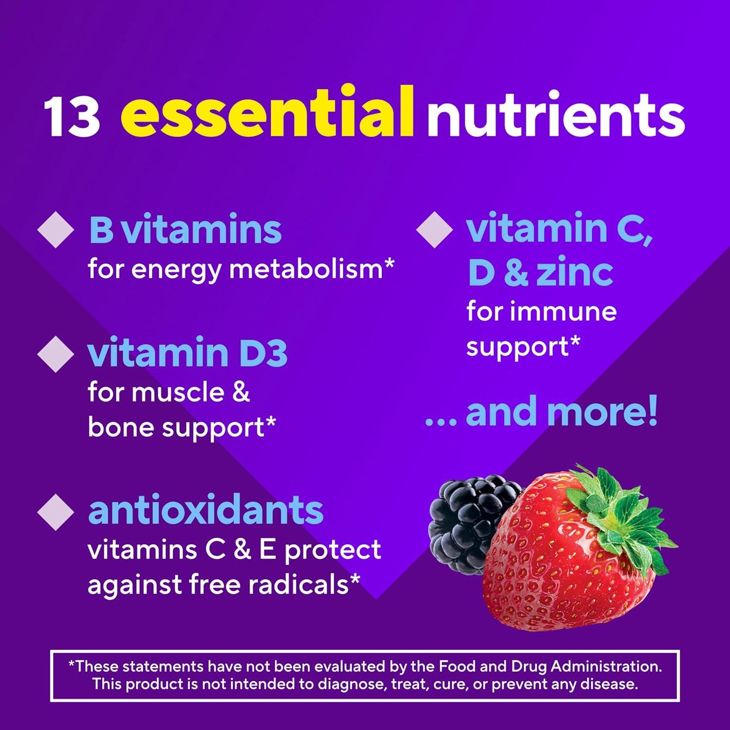 Gomitas Vitafusion para hombres 120 unidades A, C, D, E, B6, B12