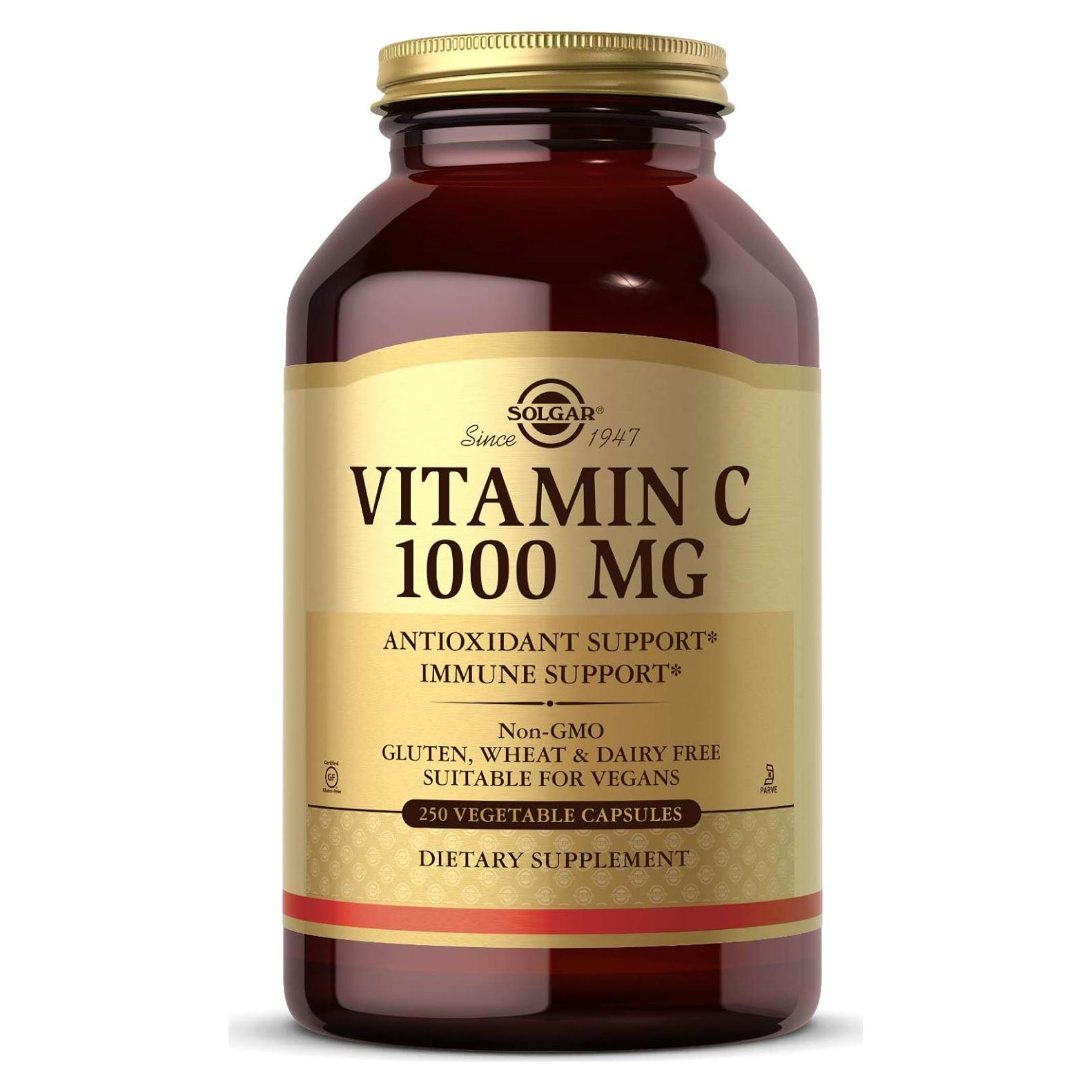 Vitamina C 1000 mg Solgar 250 Cápsulas Vegetales Antioxidante