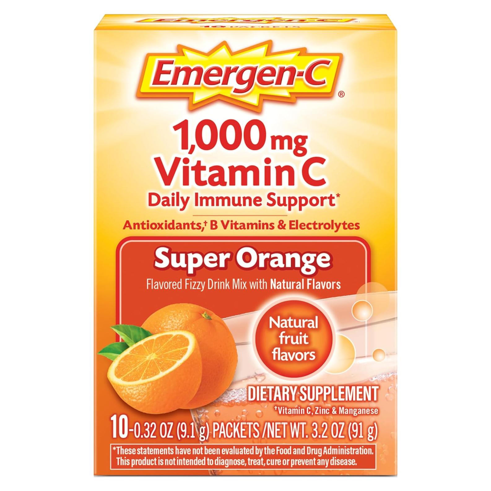 Emergen-C Polvo de Vitamina C 1000mg Sabor Naranja 90.72g