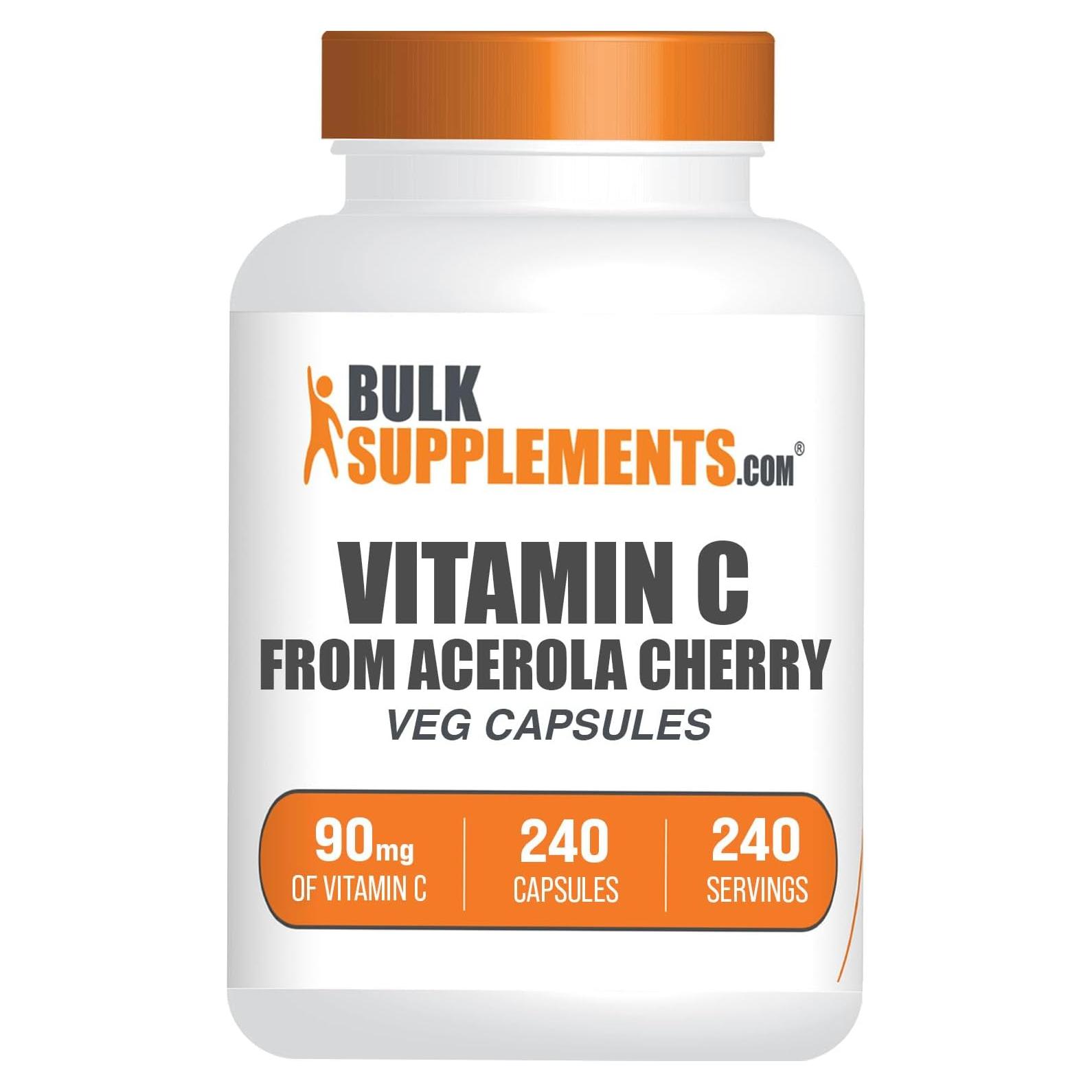 Cápsulas de Vitamina C Acerola BulkSupplements 90mg - 240 Unidades