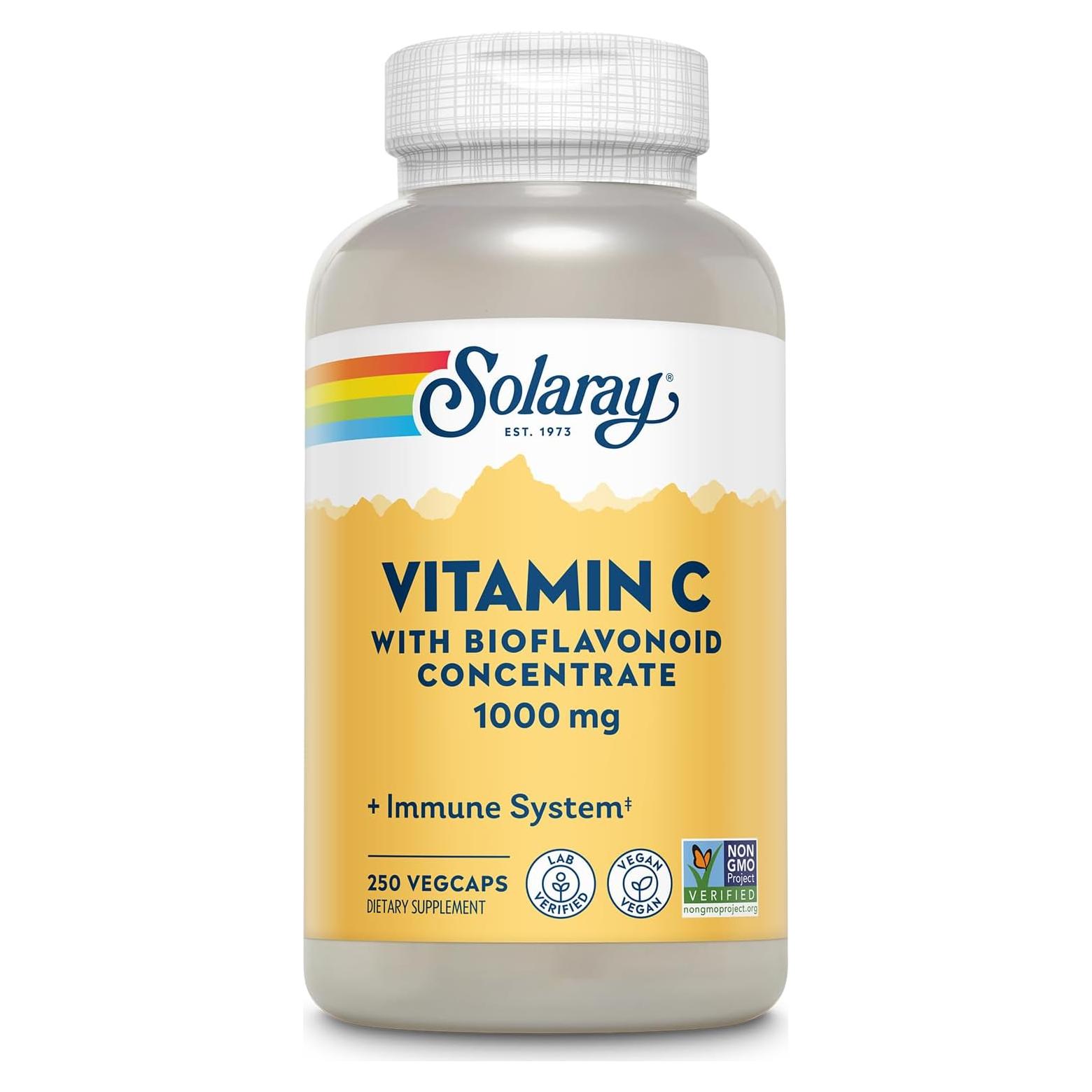 Vitamina C 1000mg Solaray con Bioflavonoides - 250 Cápsulas