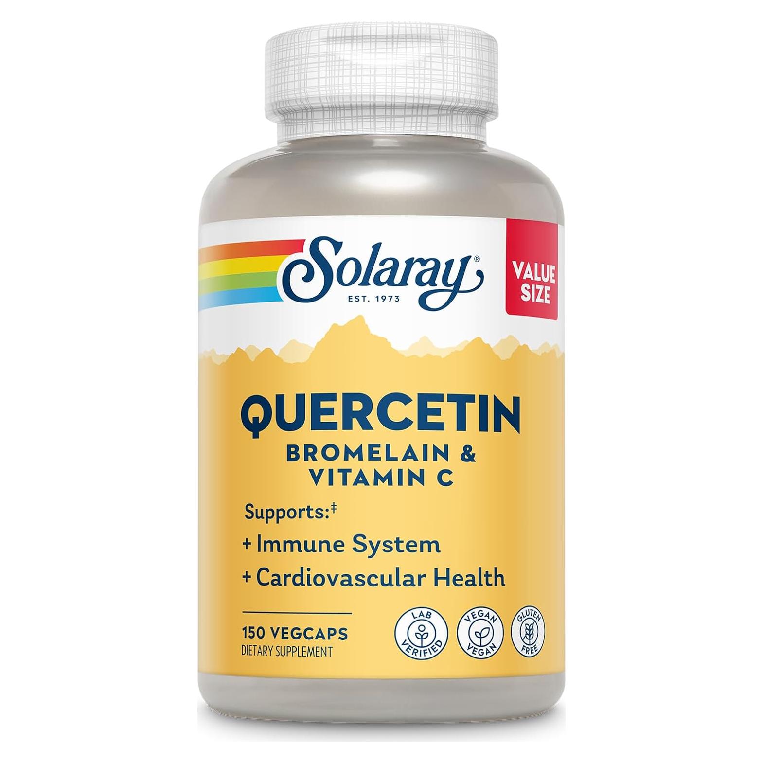 Solaray Quercetina 500mg + Bromelaina 50mg + Vitamina C 1235mg - 150 VegCaps