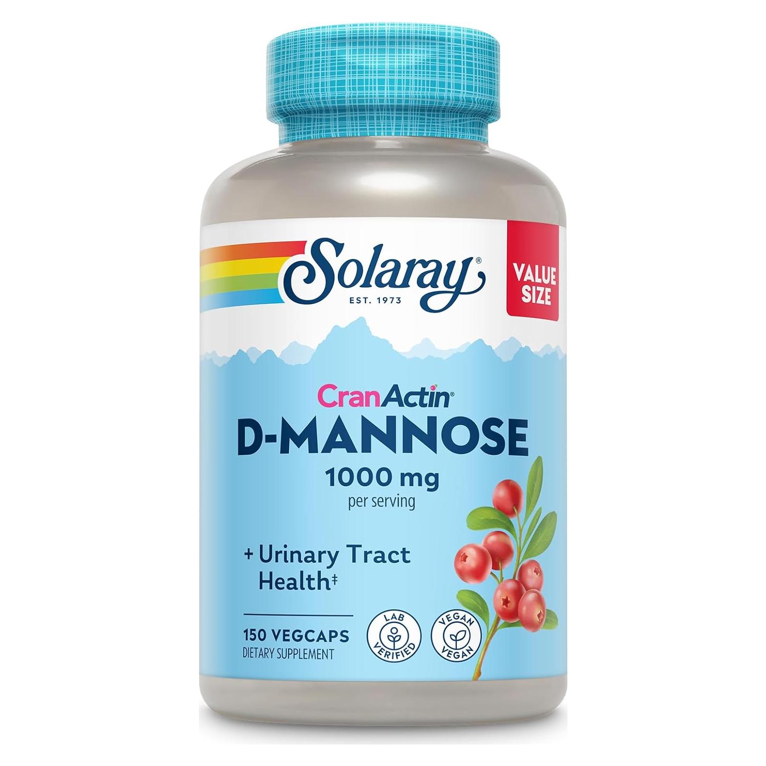 Solaray D-Mannose 1000mg + CranActin 400mg - 150 VegCaps