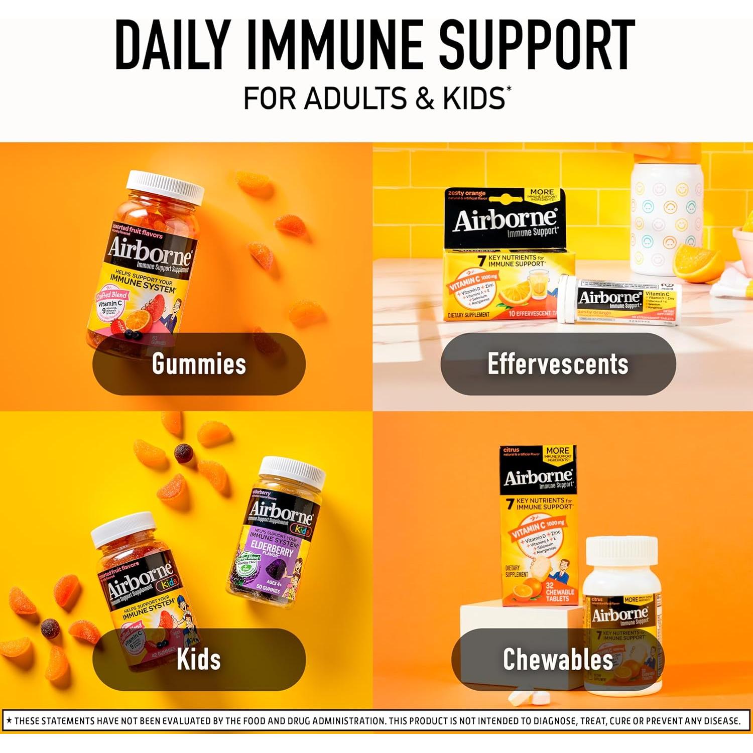 Airborne Tabletas Masticables de Vitamina C 1000mg - 116 Unidades