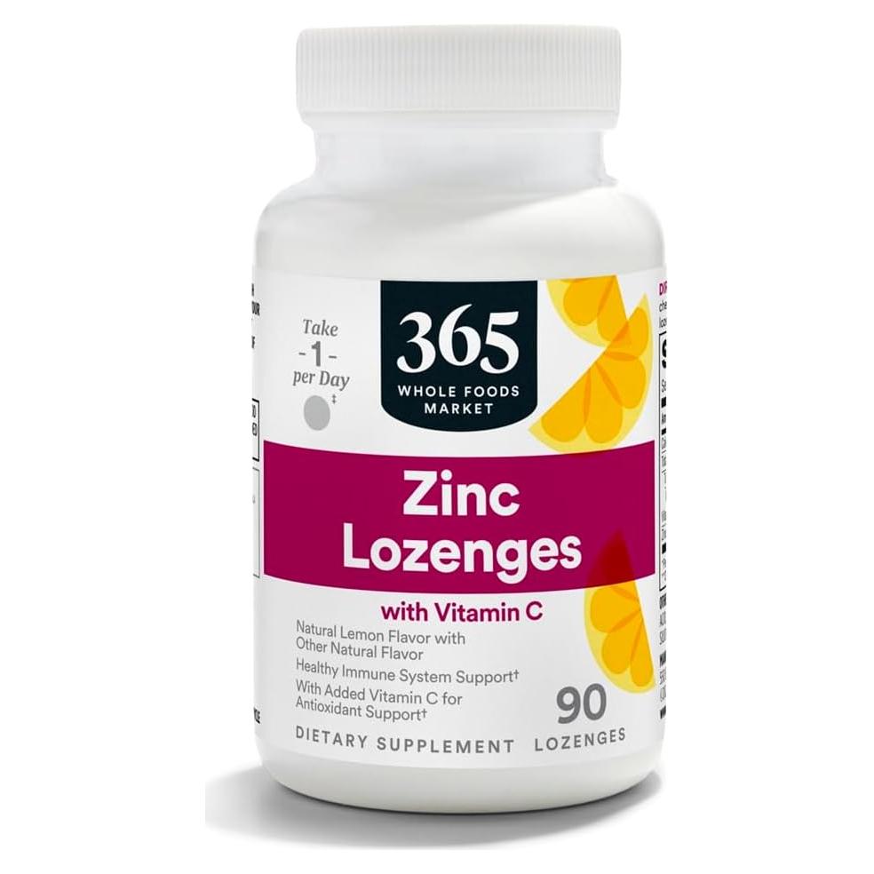 Pastillas de Zinc con Vitamina C 365 Whole Foods 90 Unidades
