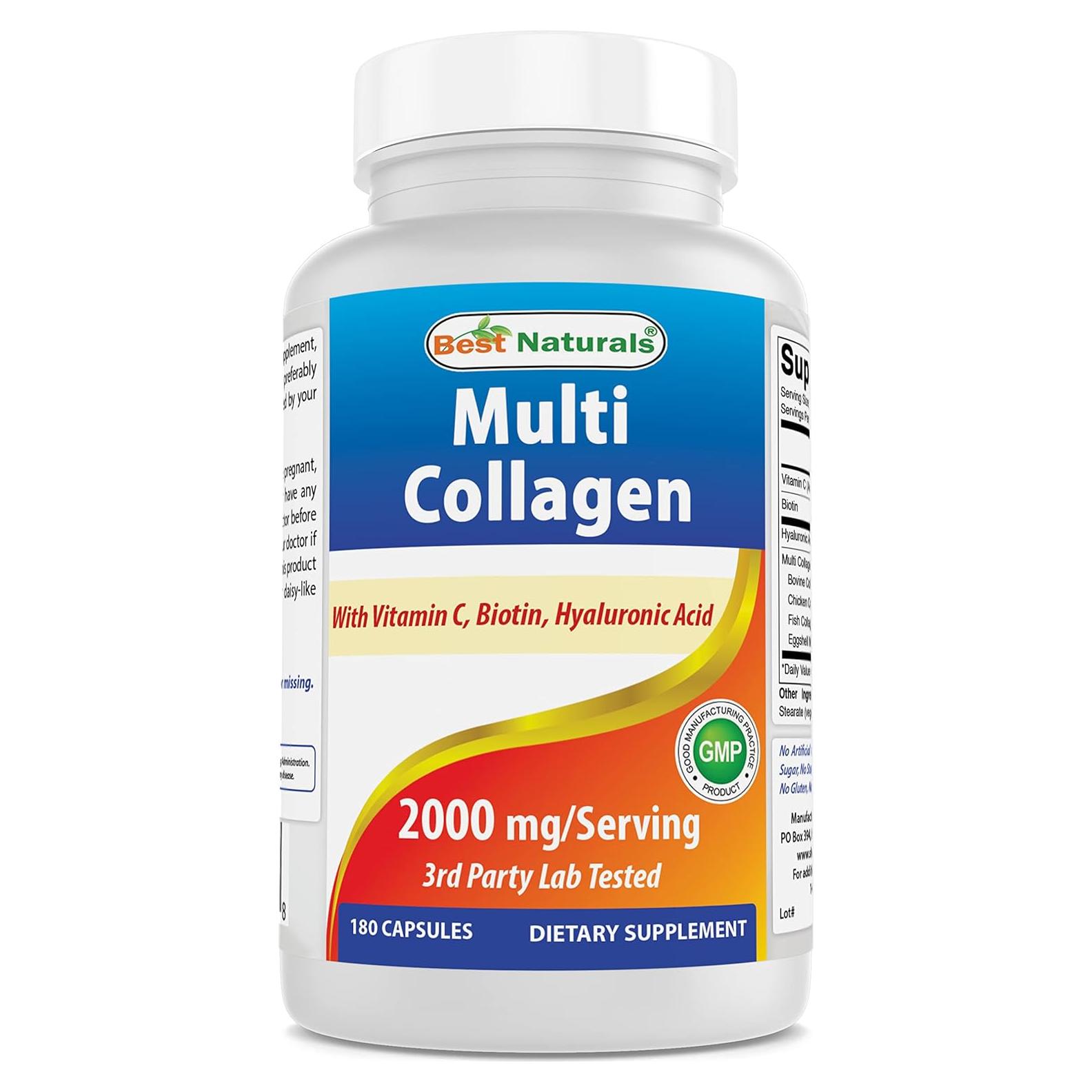 Pastillas de Colágeno Hidrolizado 2000mg Mejores Naturales - Piel, Cabello y Uñas