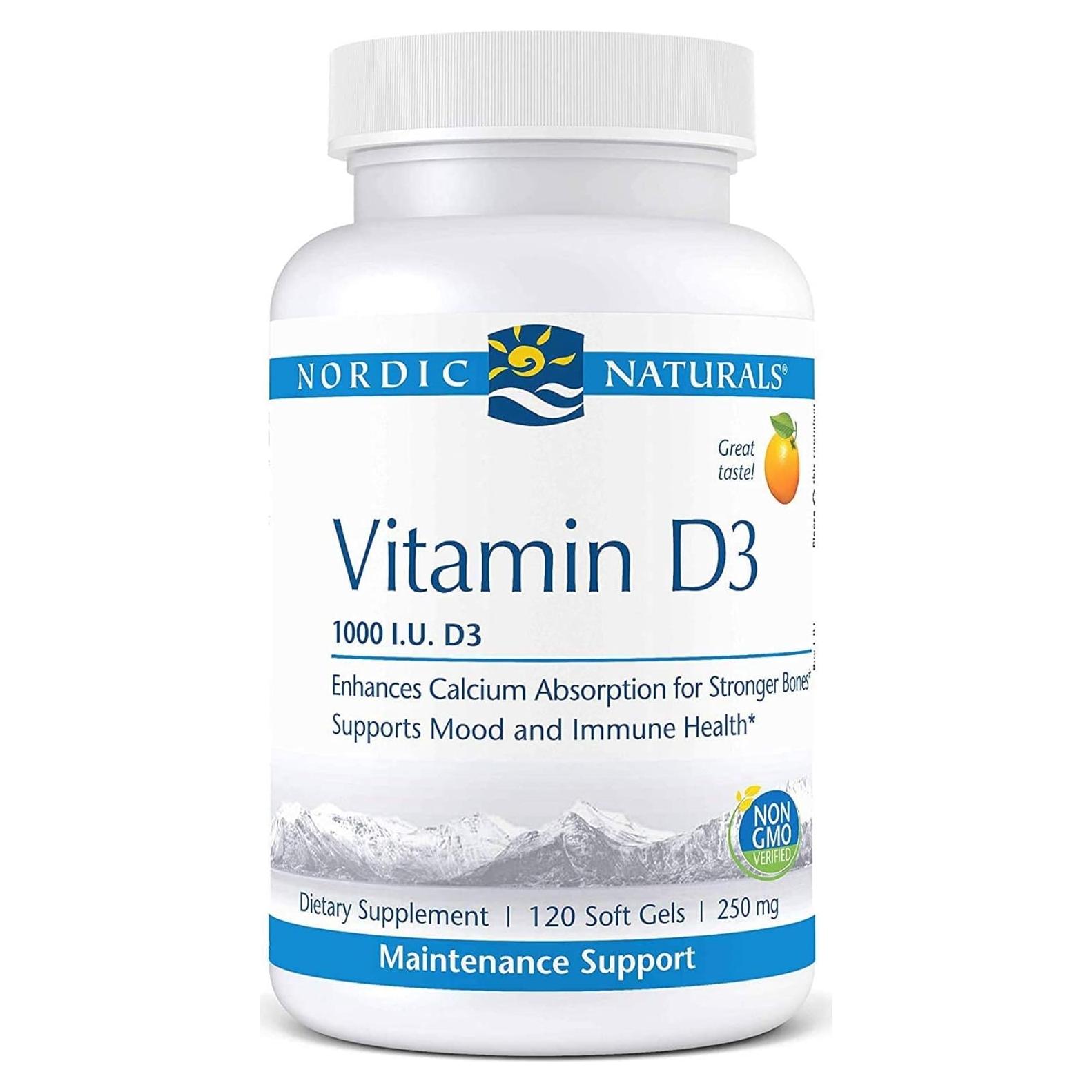 Vitamina D3 Nordic Naturals 1000 UI Naranja - 120 Mini Gelatinas
