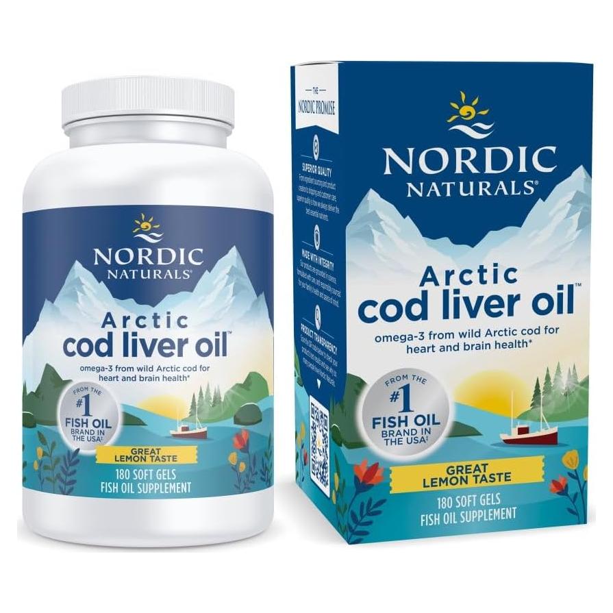 Aceite de Hígado de Bacalao Ártico Nordic Naturals 180 Geles 750 mg Omega-3