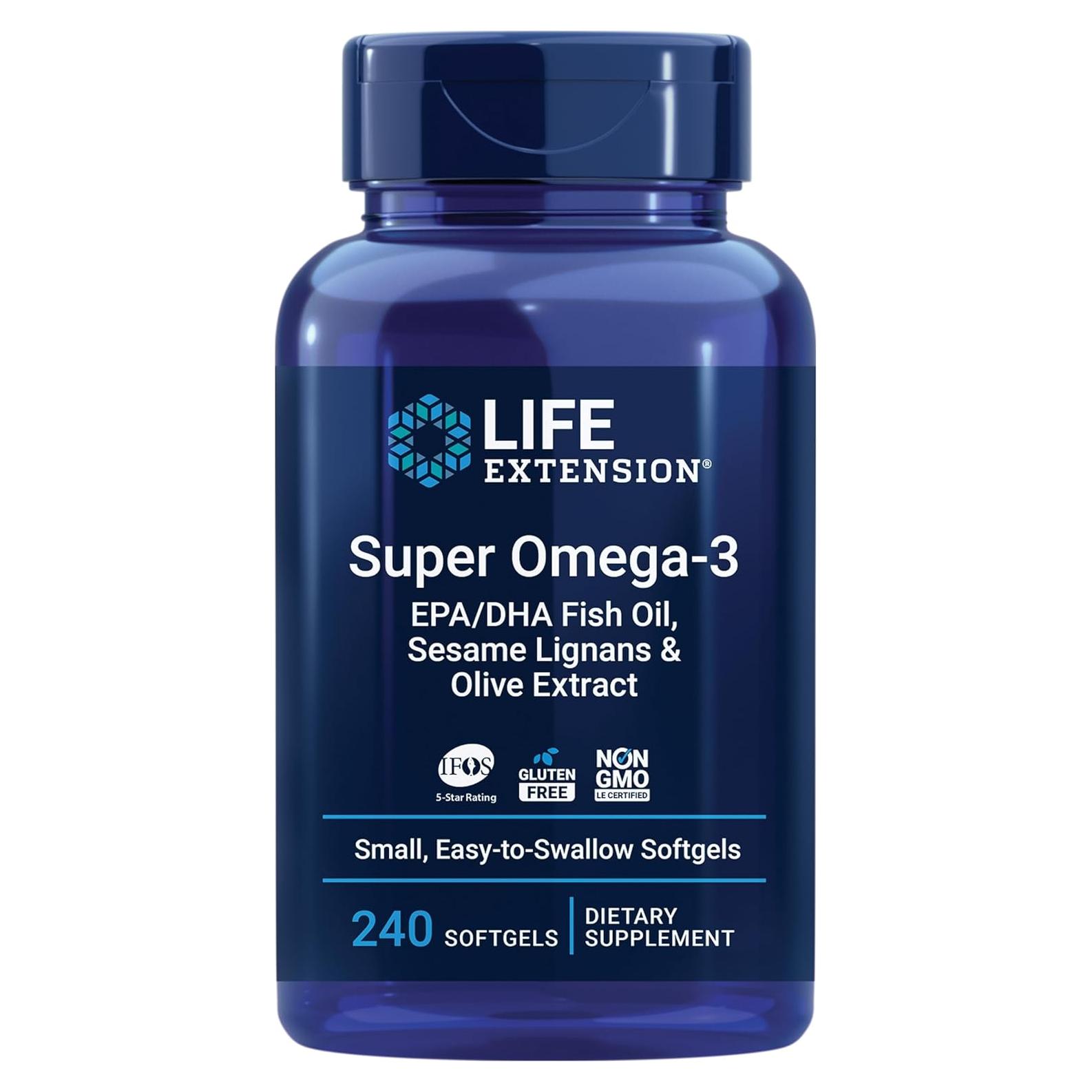 Life Extension Super Omega-3 EPA/DHA Aceite de Pescado 240 Cápsulas
