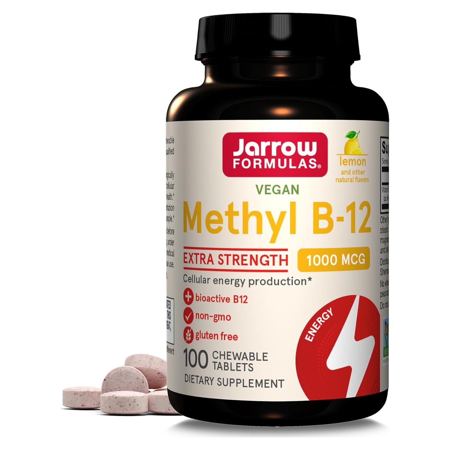 Suplemento Dietético Jarrow Formulas Methyl B-12 1000 mcg 100 Tabletas Masticables Sabor Limón