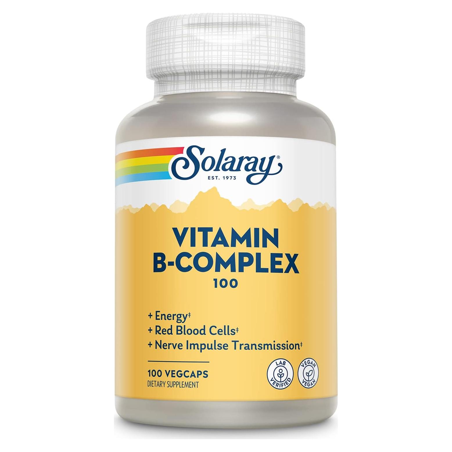 Suplemento de Vitaminas B Solaray 100 VegCaps - Energía y Salud