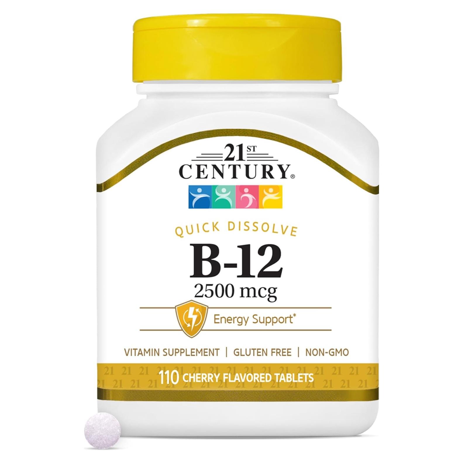 Tabletas Sublinguales Vitamina B12 2500 mcg Siglo 21 110 Unidades