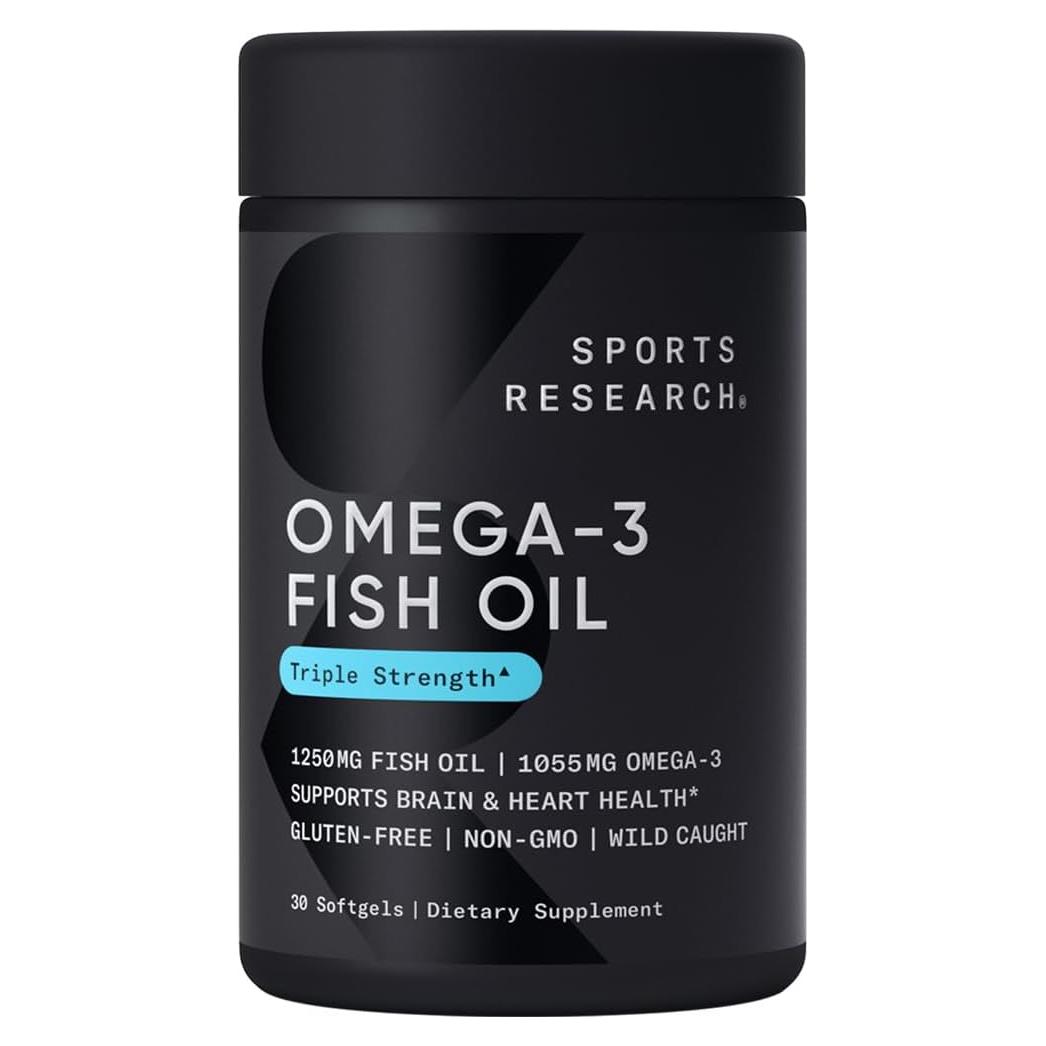 Aceite de Pescado Omega-3 Sports Research 1250 mg 30 Gelatinas